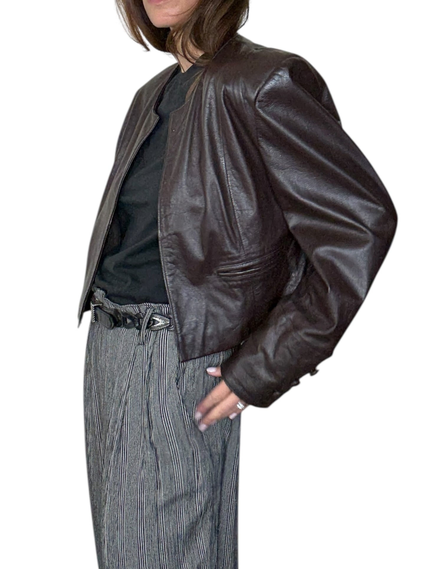 Cropped Leather Jacket