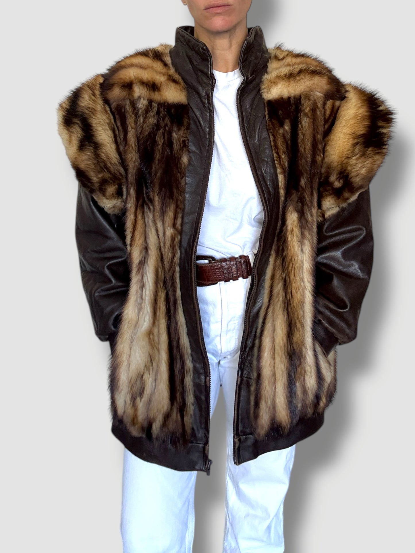 Leather Mink Coat