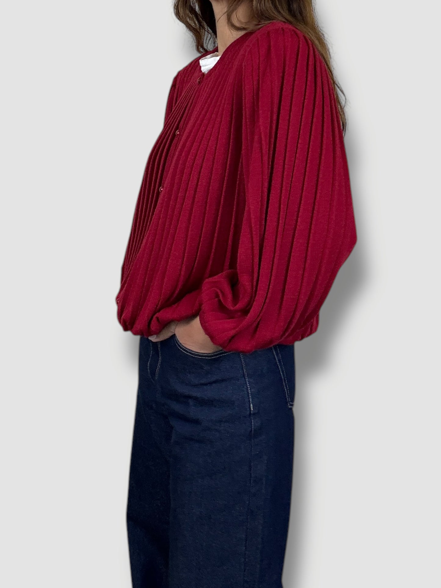 Pleated Cardigan