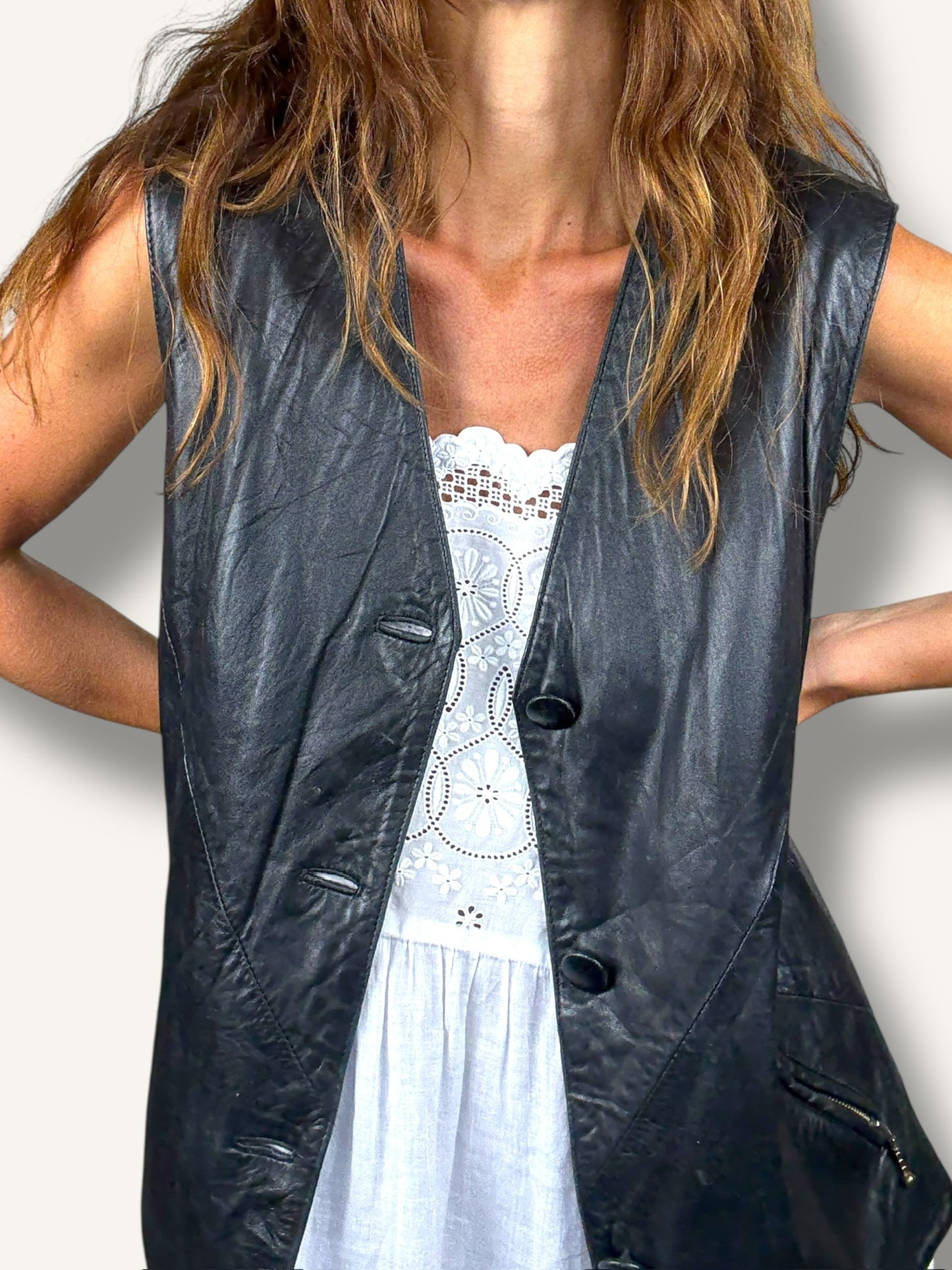 Black Leather Vest