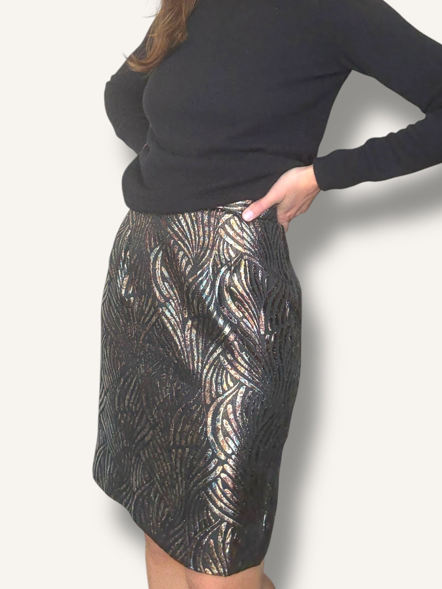 Metallic Pencil Skirt