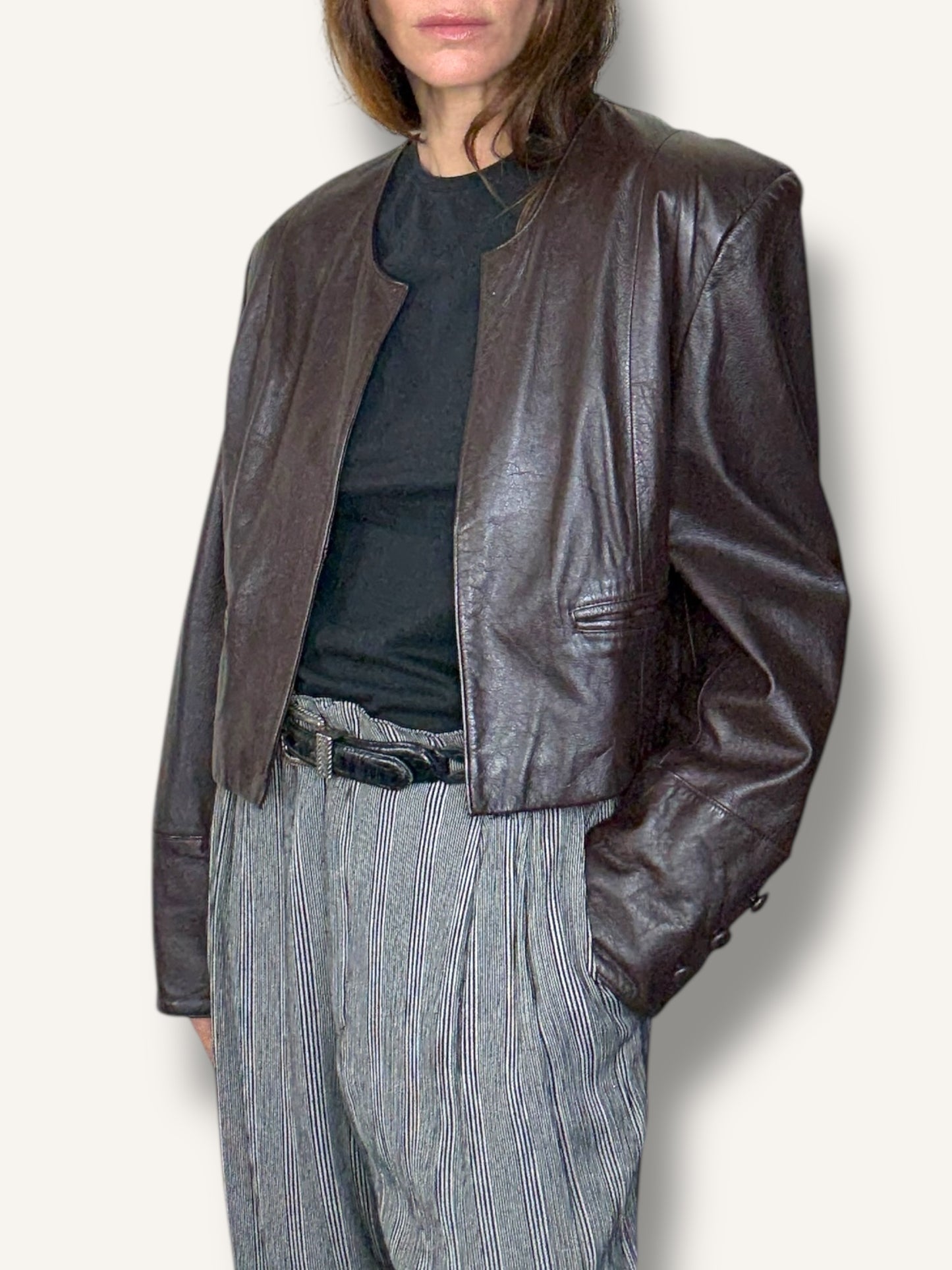 Cropped Leather Jacket