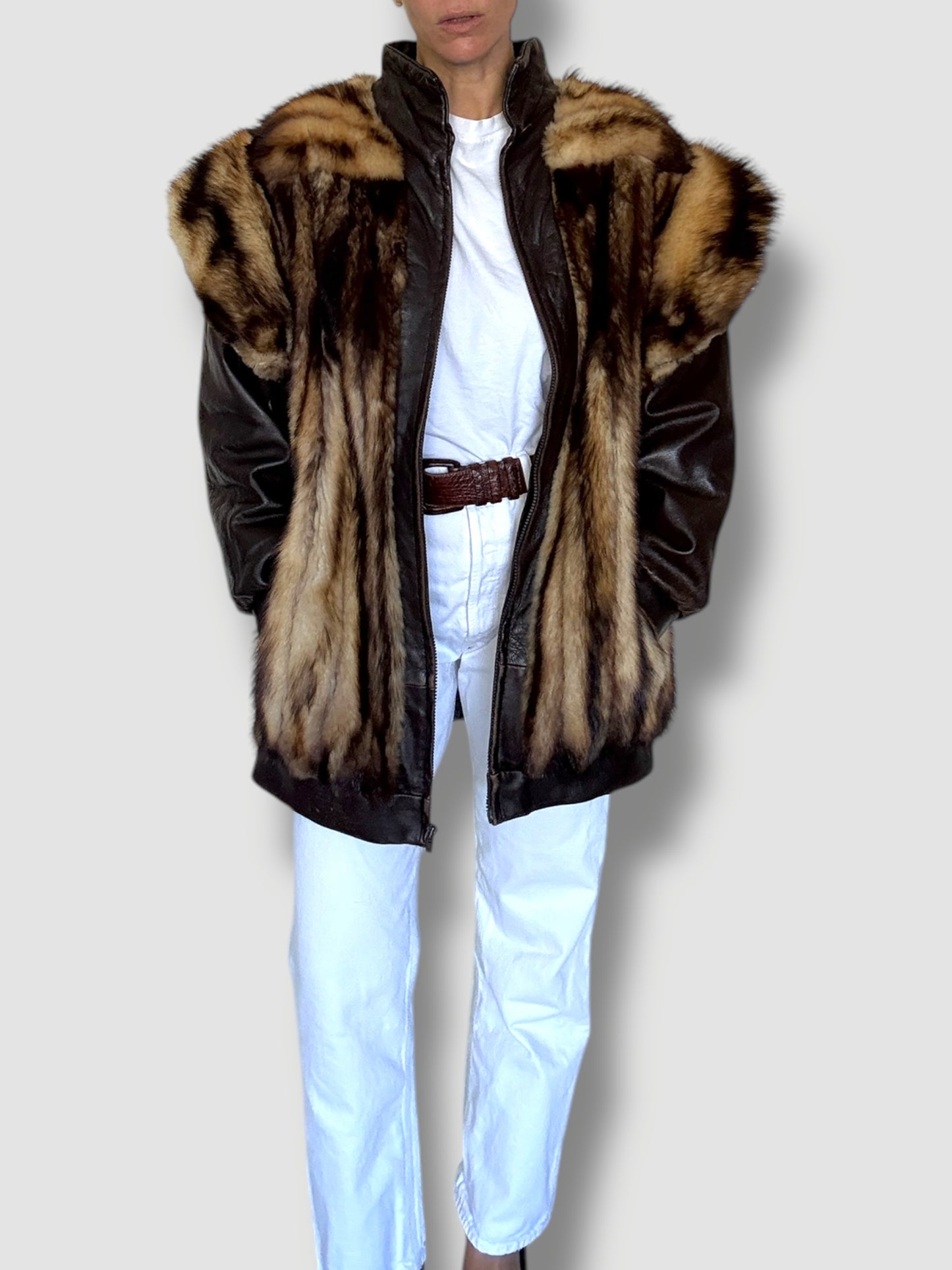 Leather Mink Coat