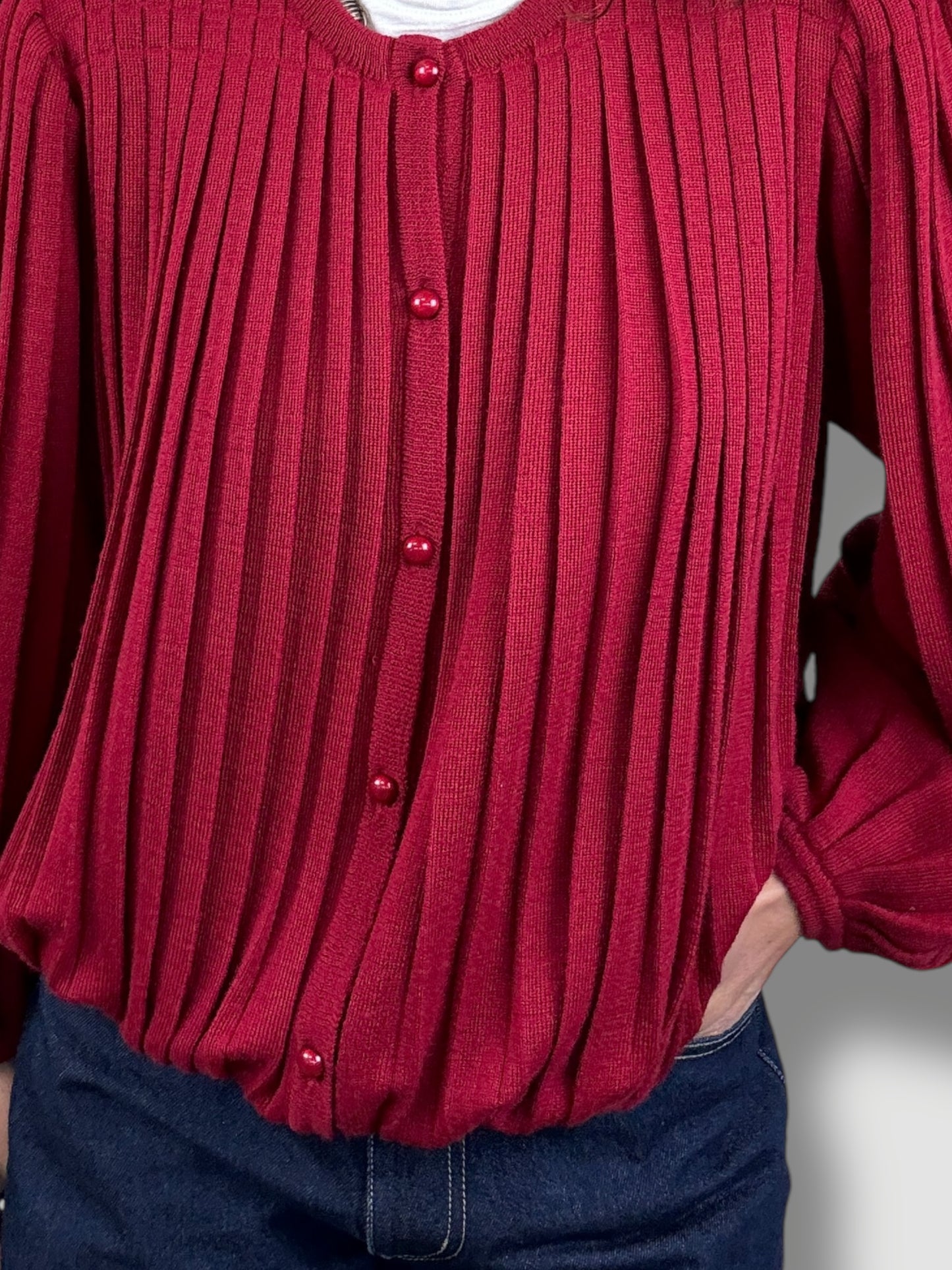 Pleated Cardigan