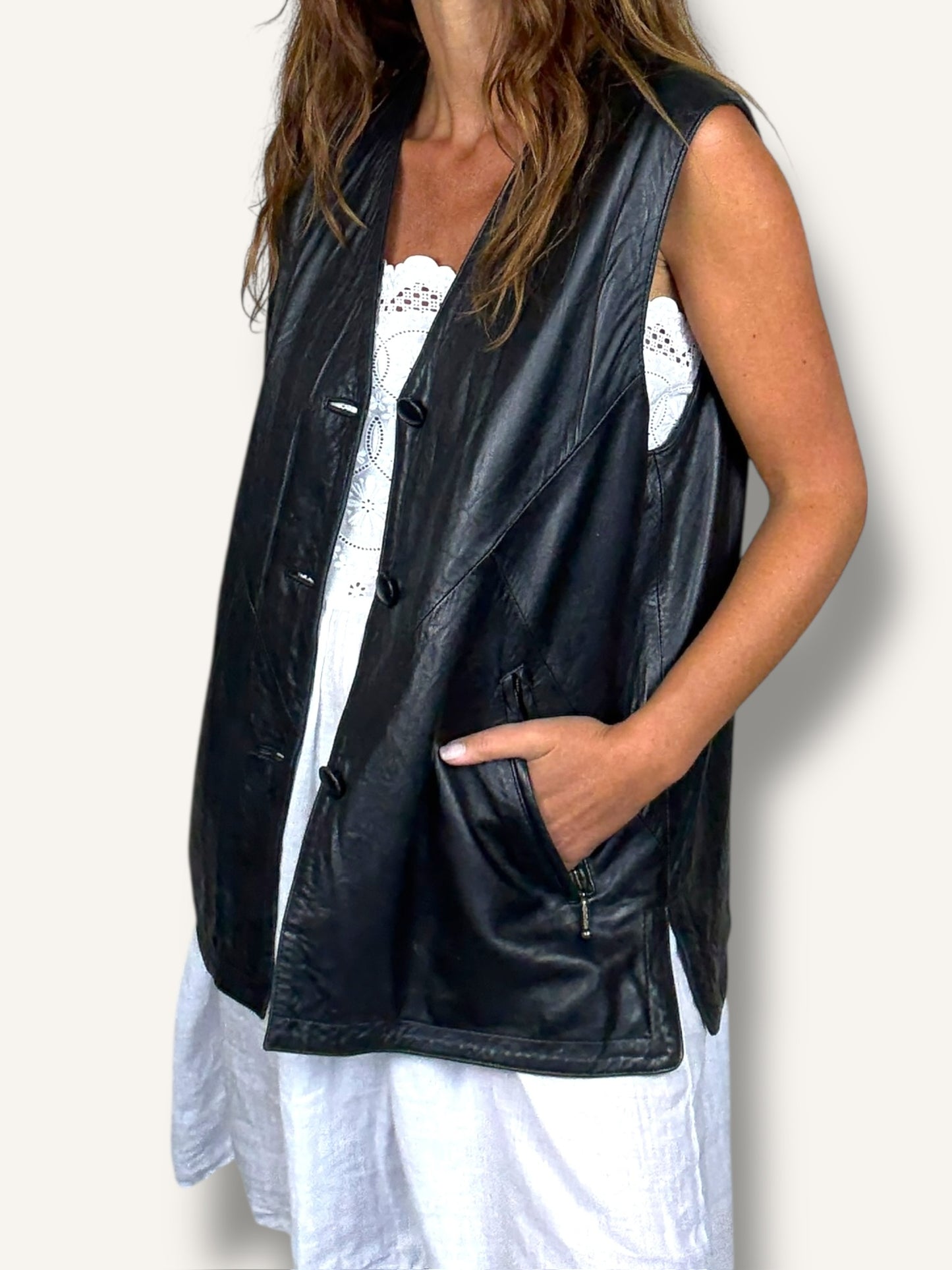 Black Leather Vest