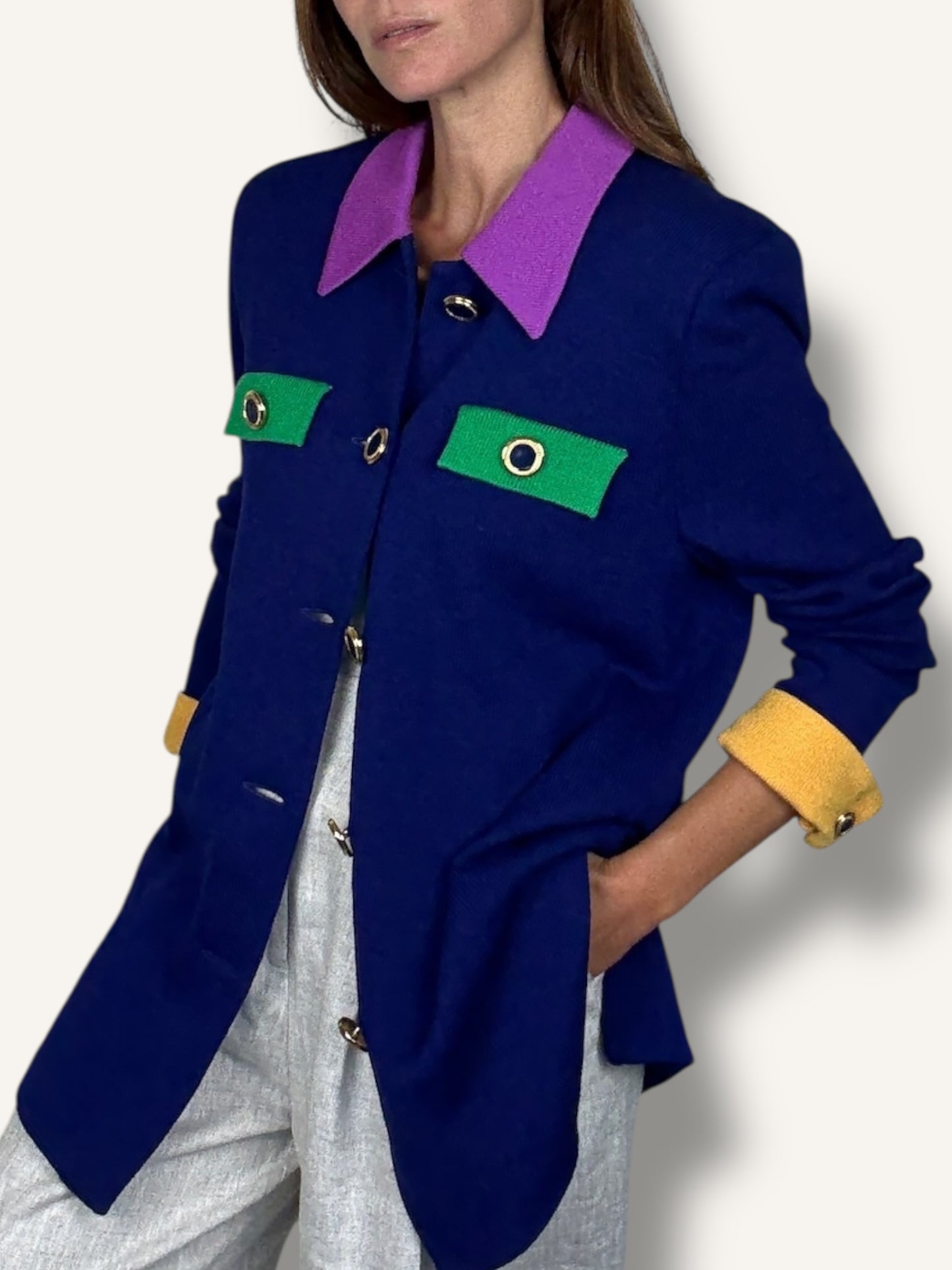 Color block Knit Jacket