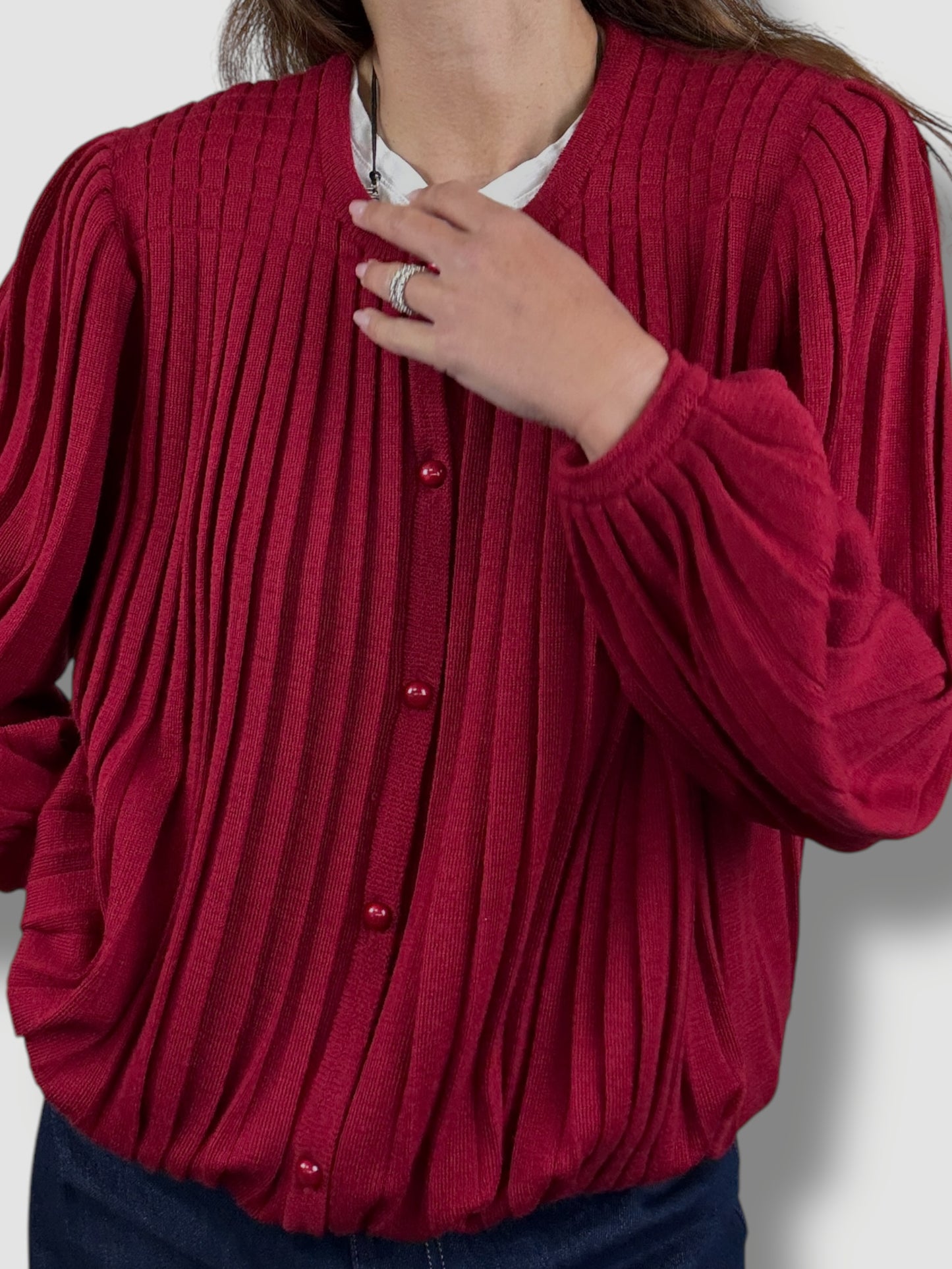 Pleated Cardigan