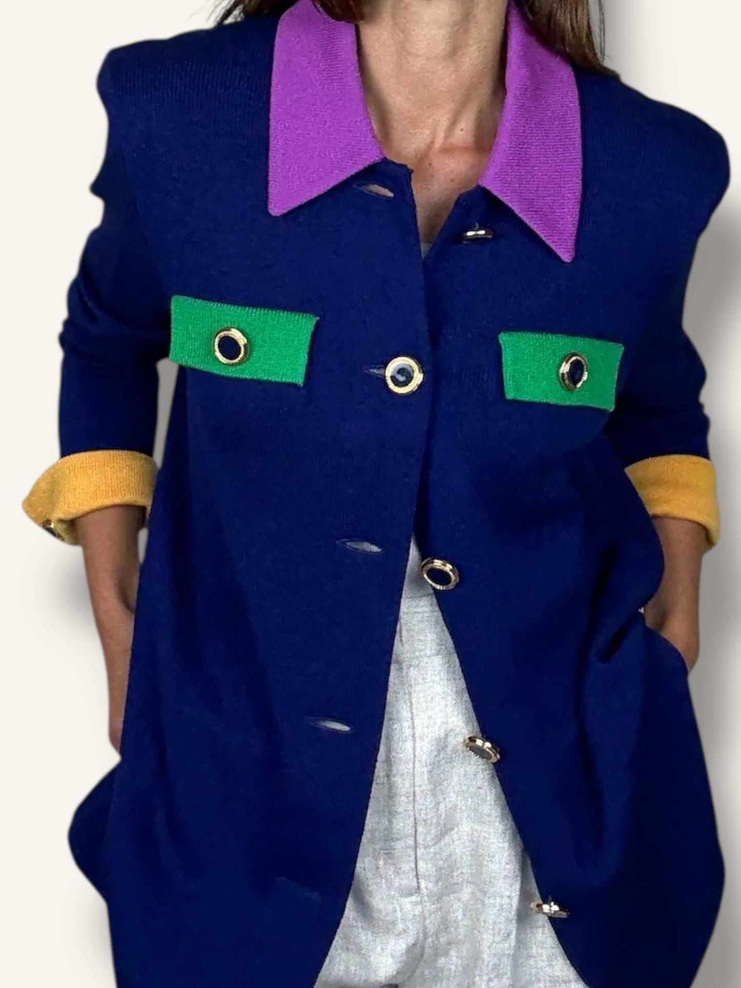 Color block Knit Jacket