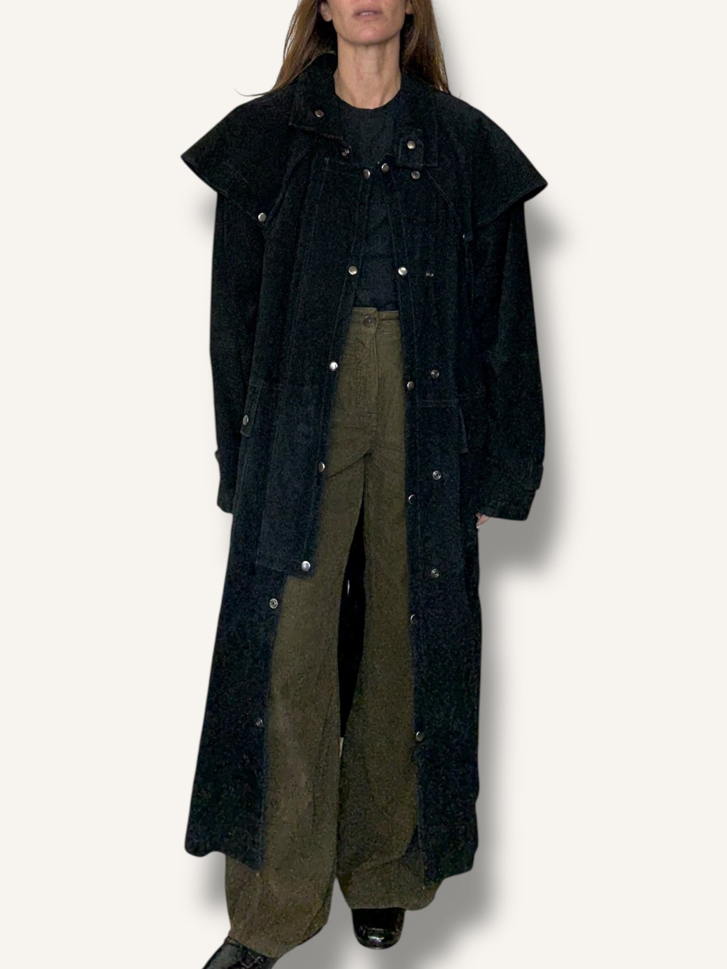 Long Suede Trench