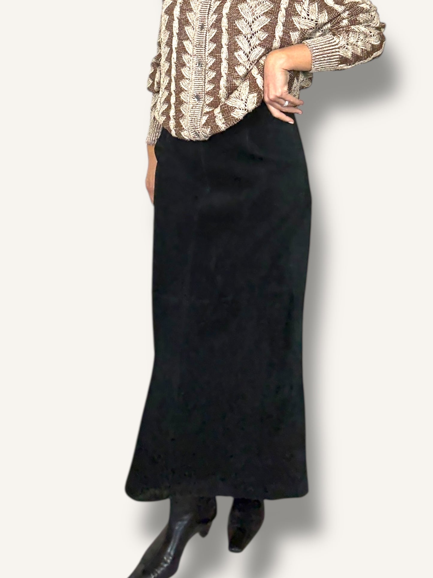 Suede Midi Skirt