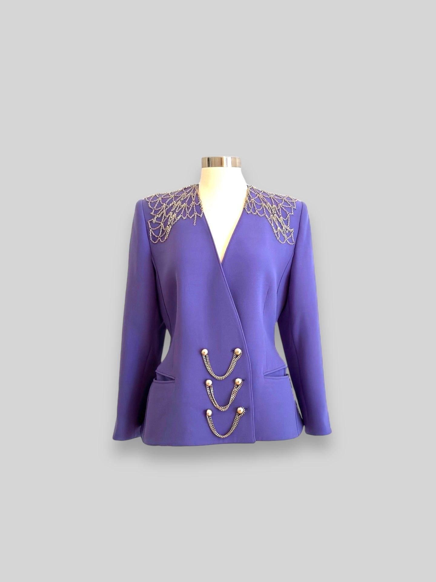 Circa 1990s Claude Montana Blazer adorned by Jen Wonders