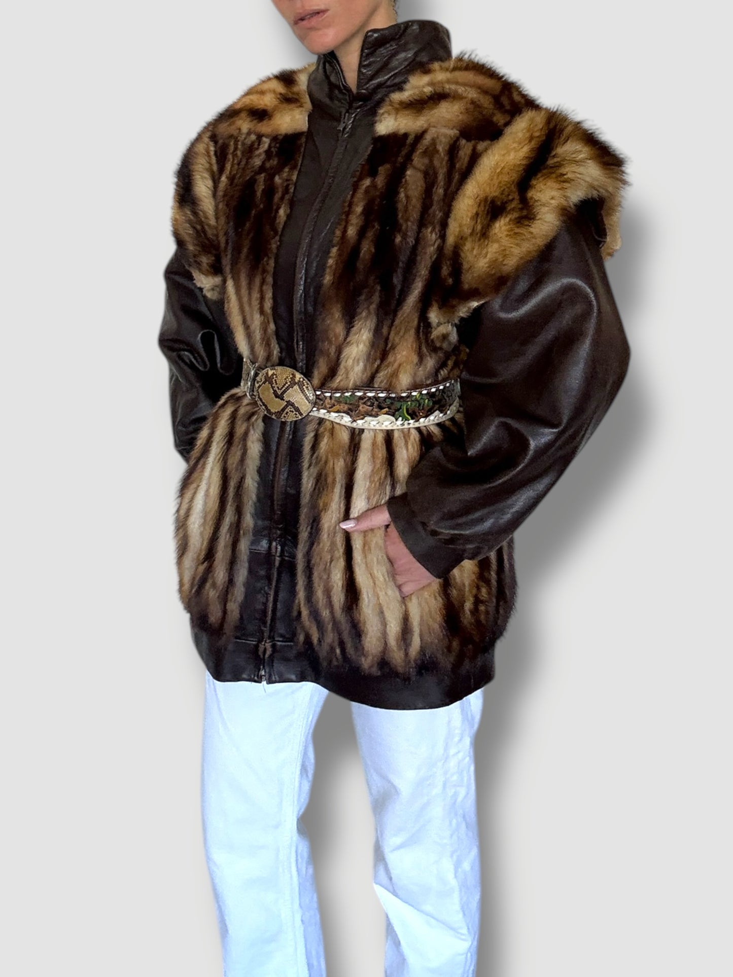 Leather Mink Coat