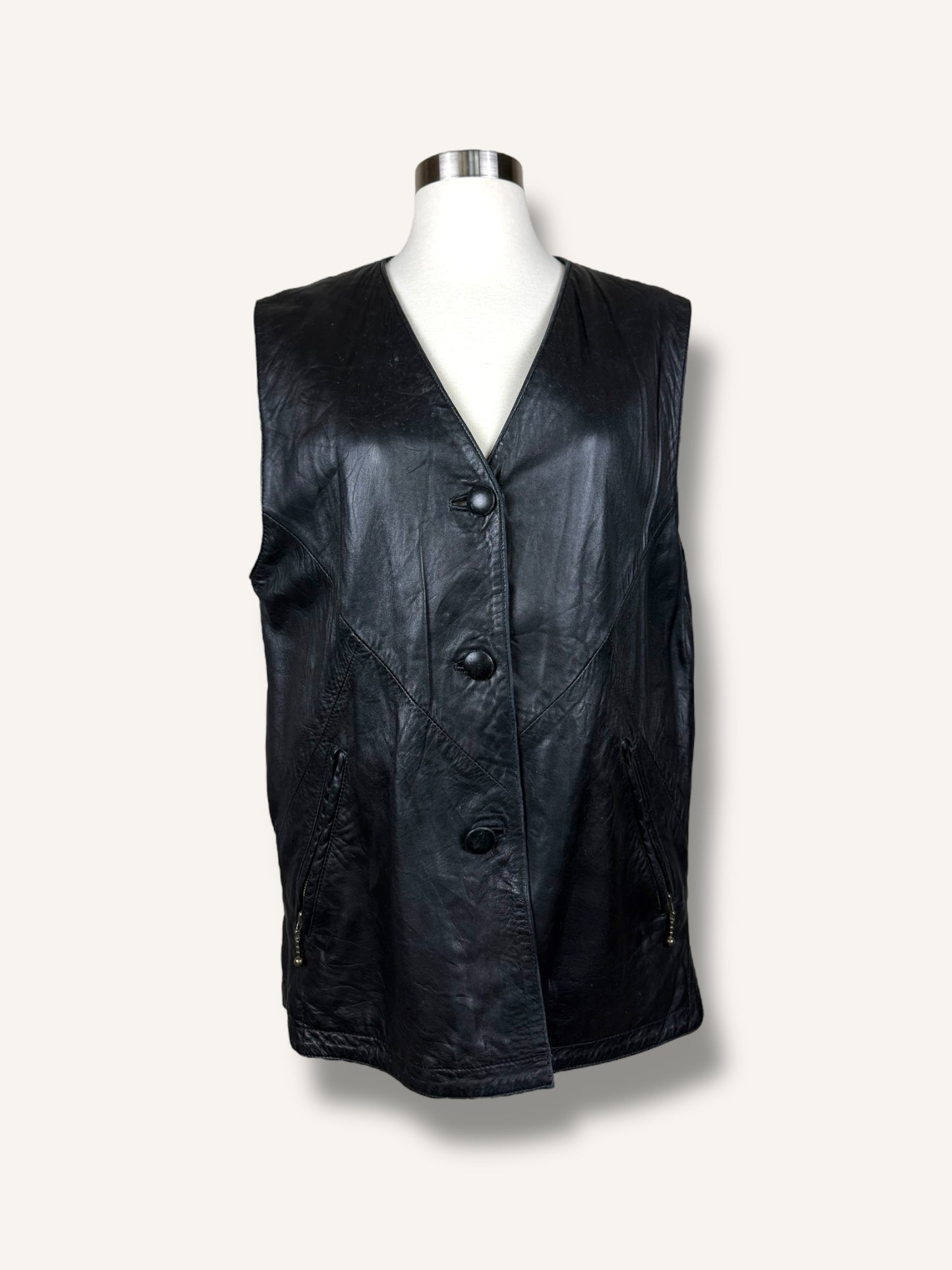 Black Leather Vest