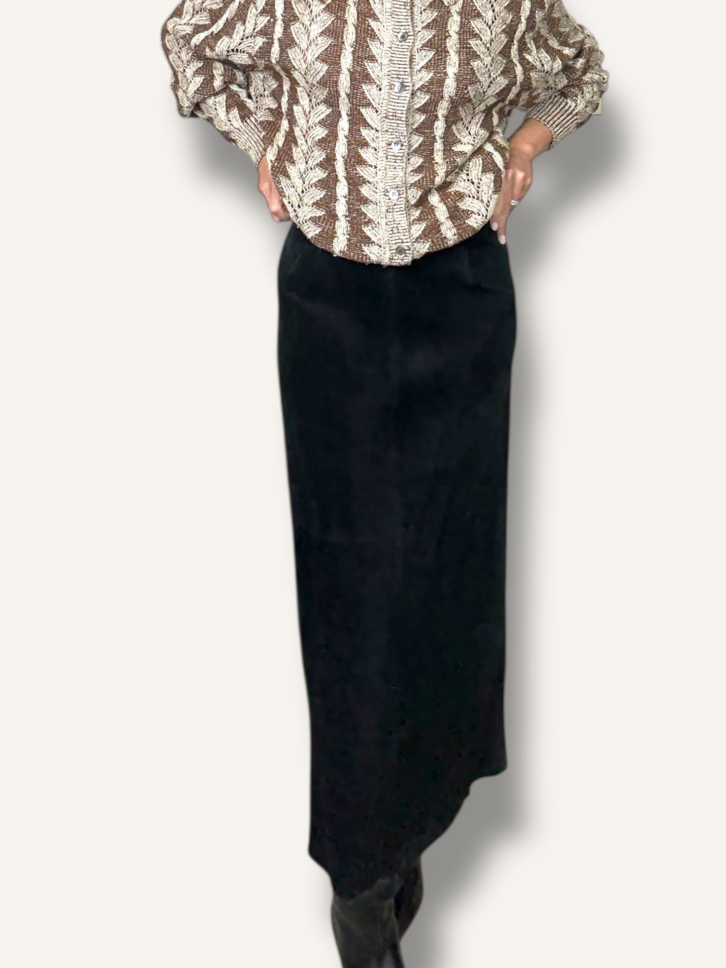 Suede Midi Skirt