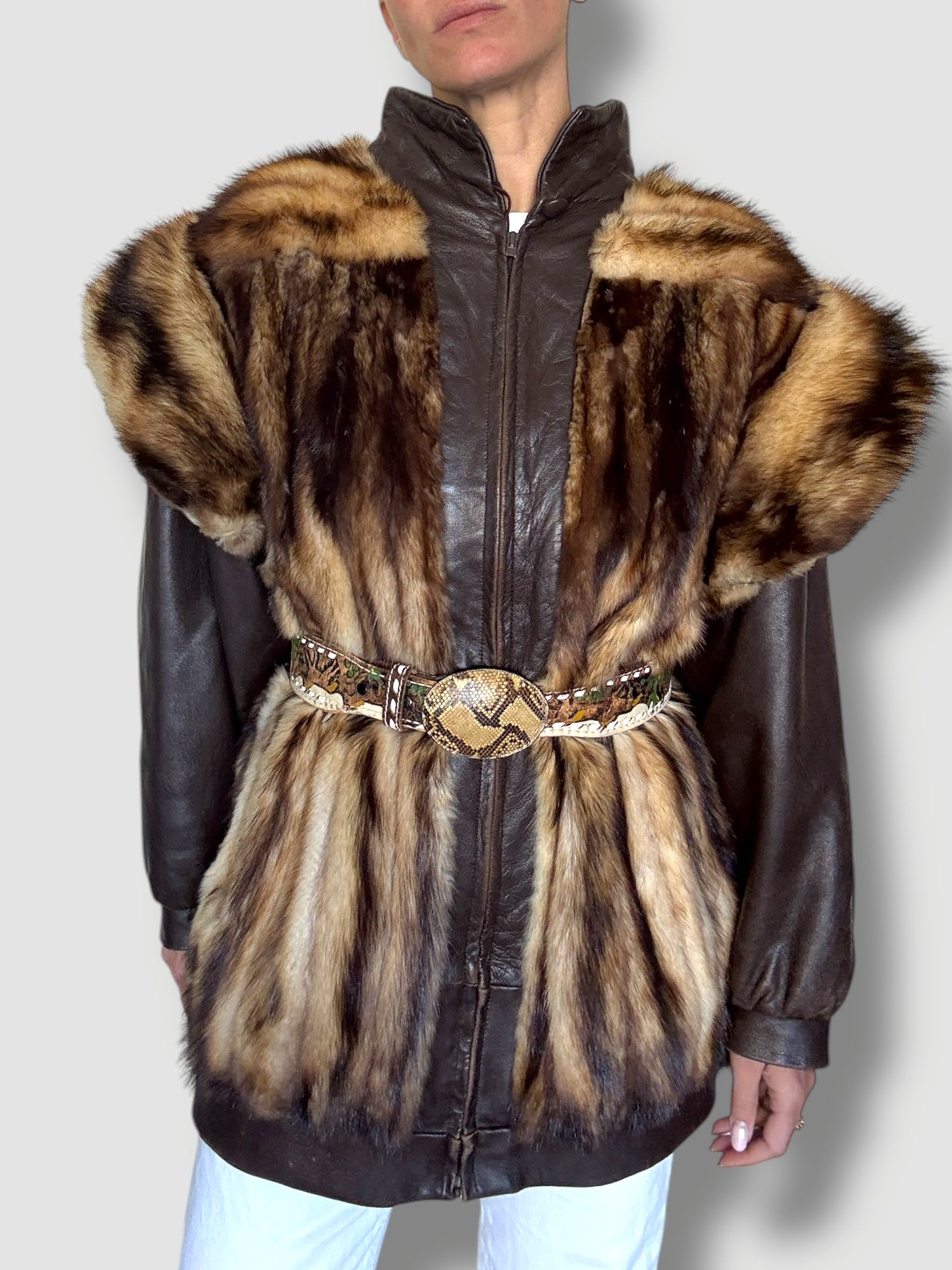 Leather Mink Coat