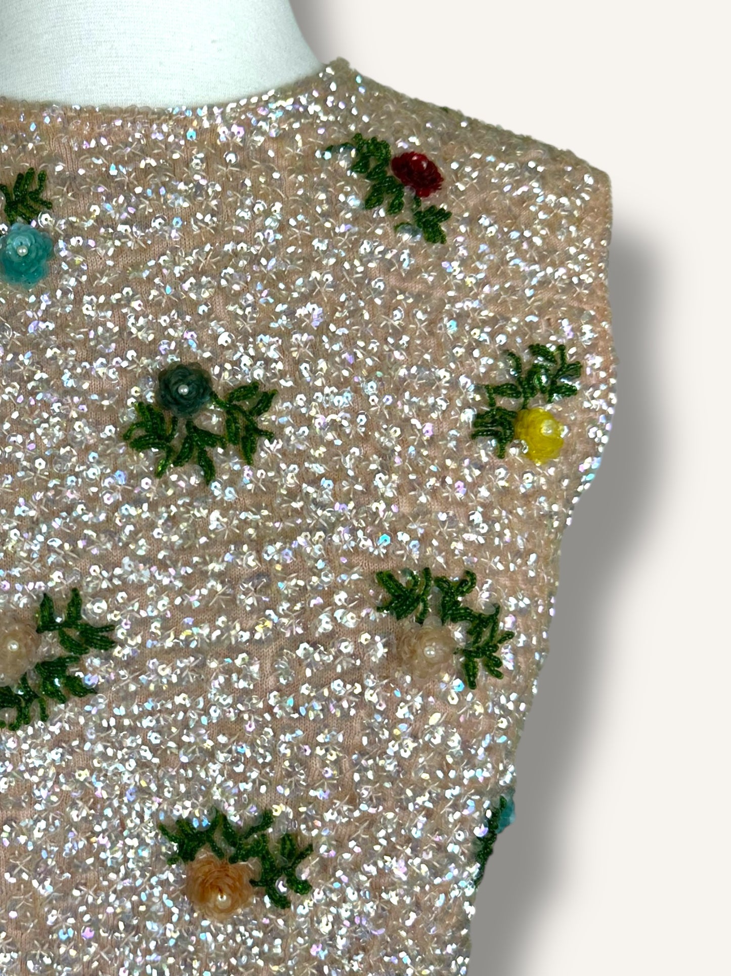 Sequin floral top