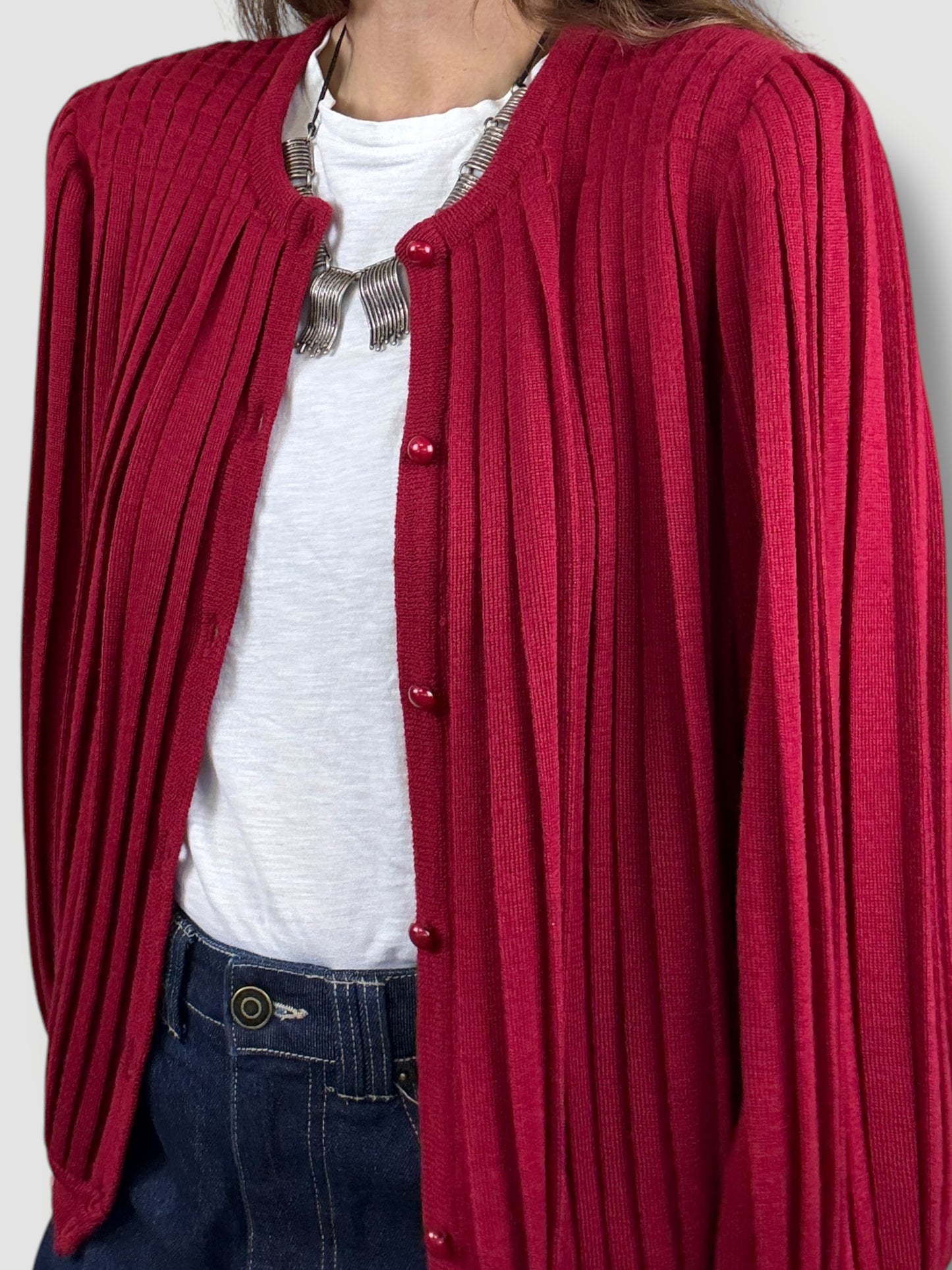 Pleated Cardigan