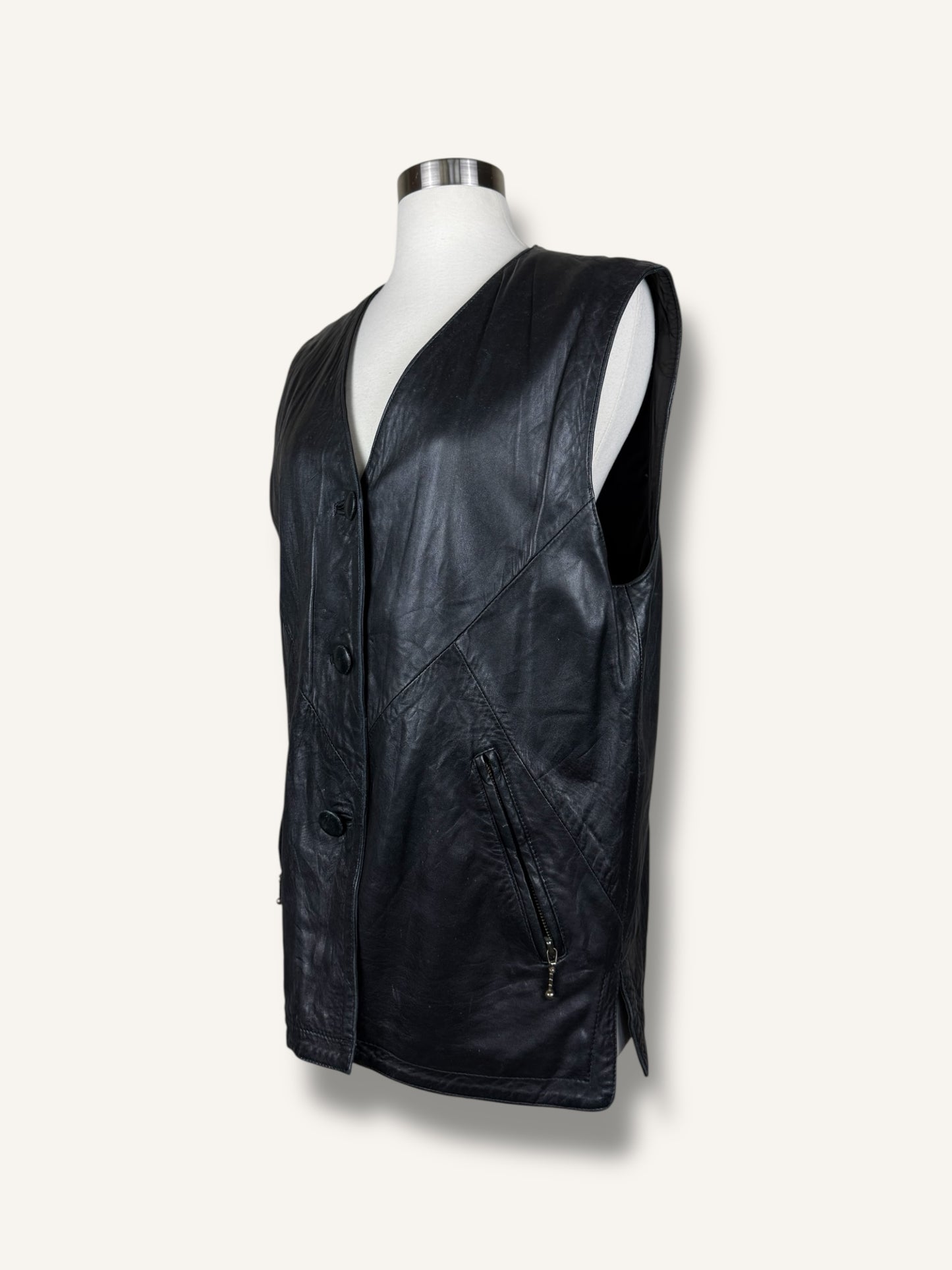 Black Leather Vest