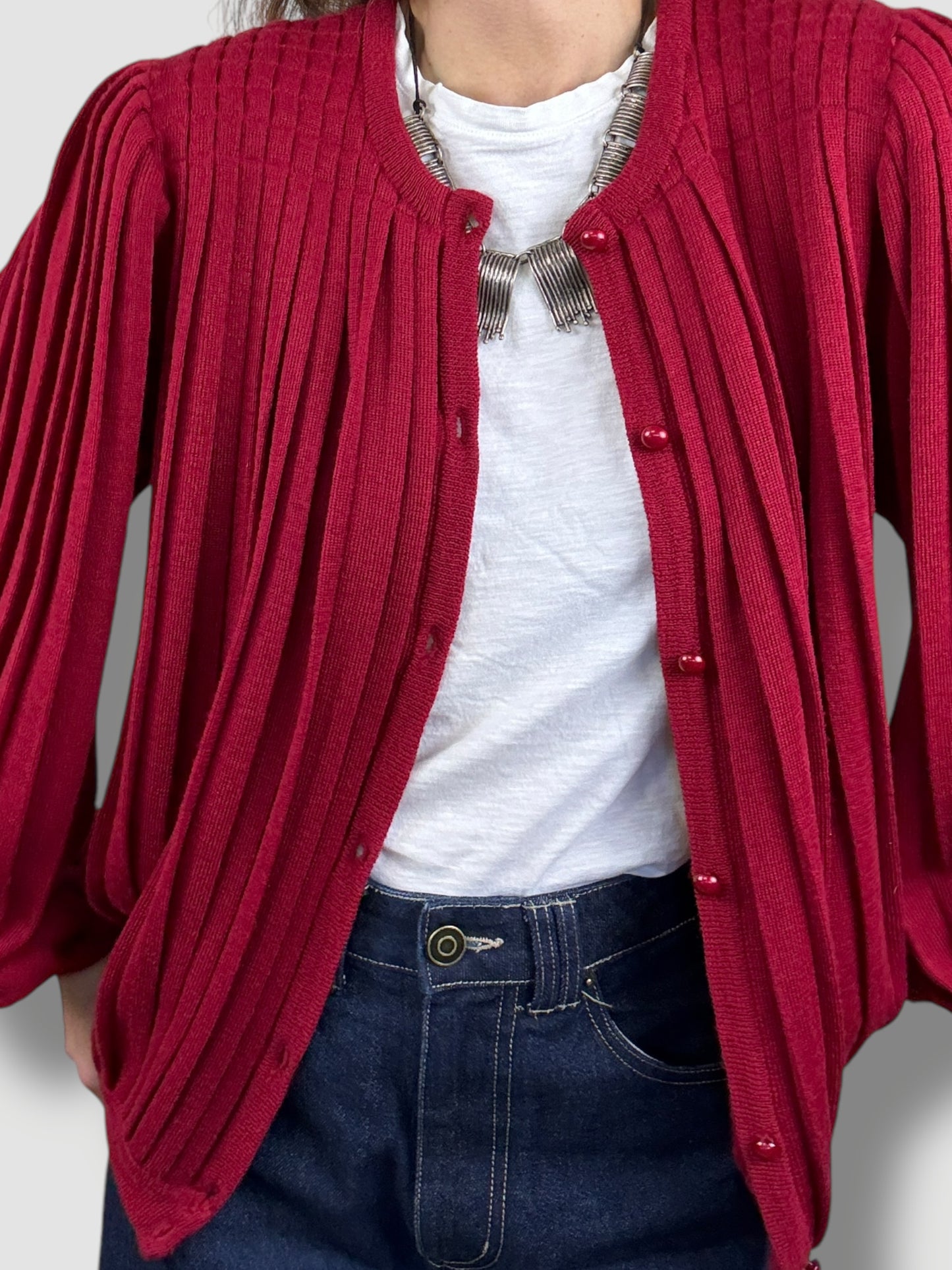 Pleated Cardigan
