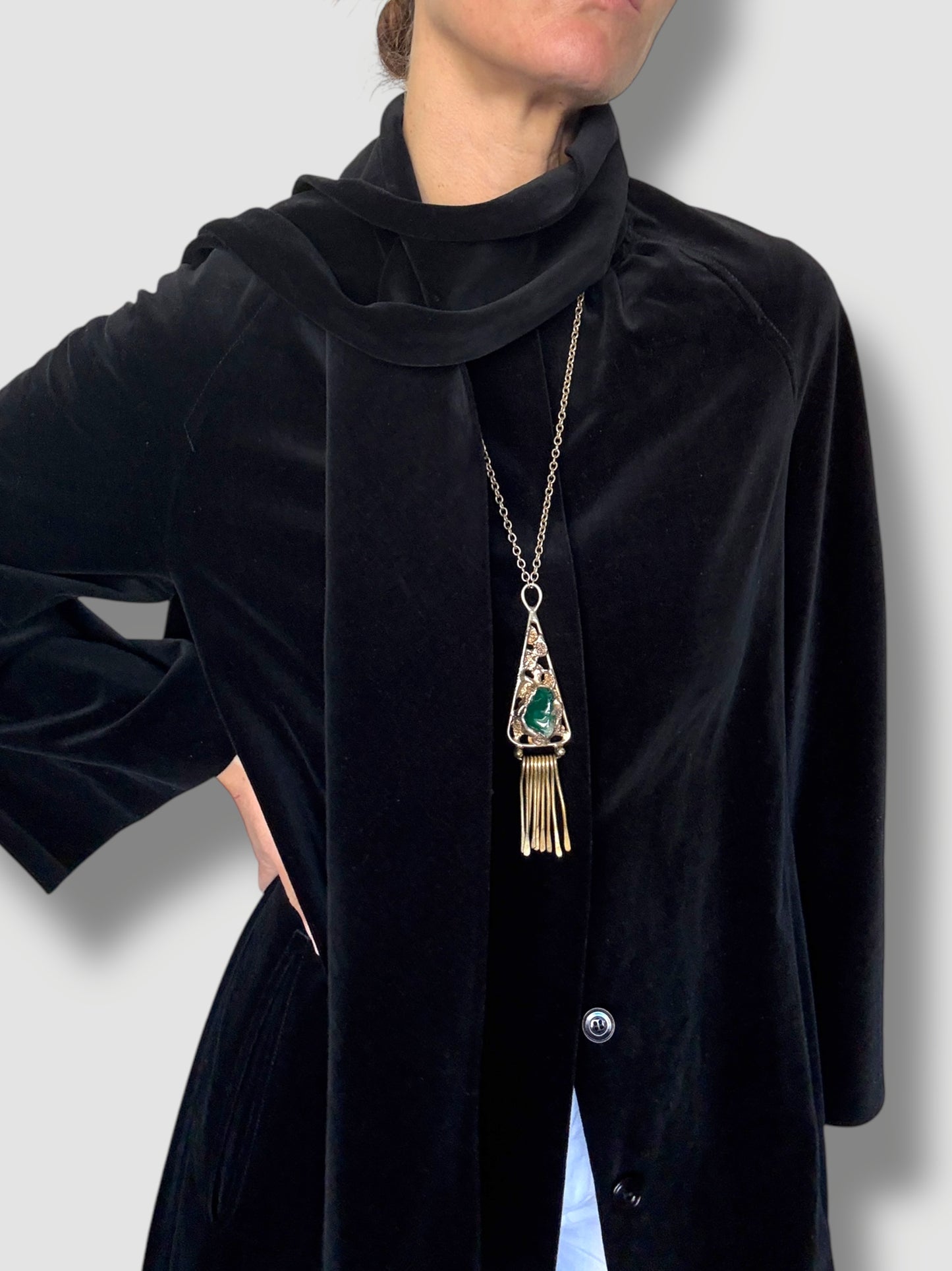 Velvet Scarf Coat