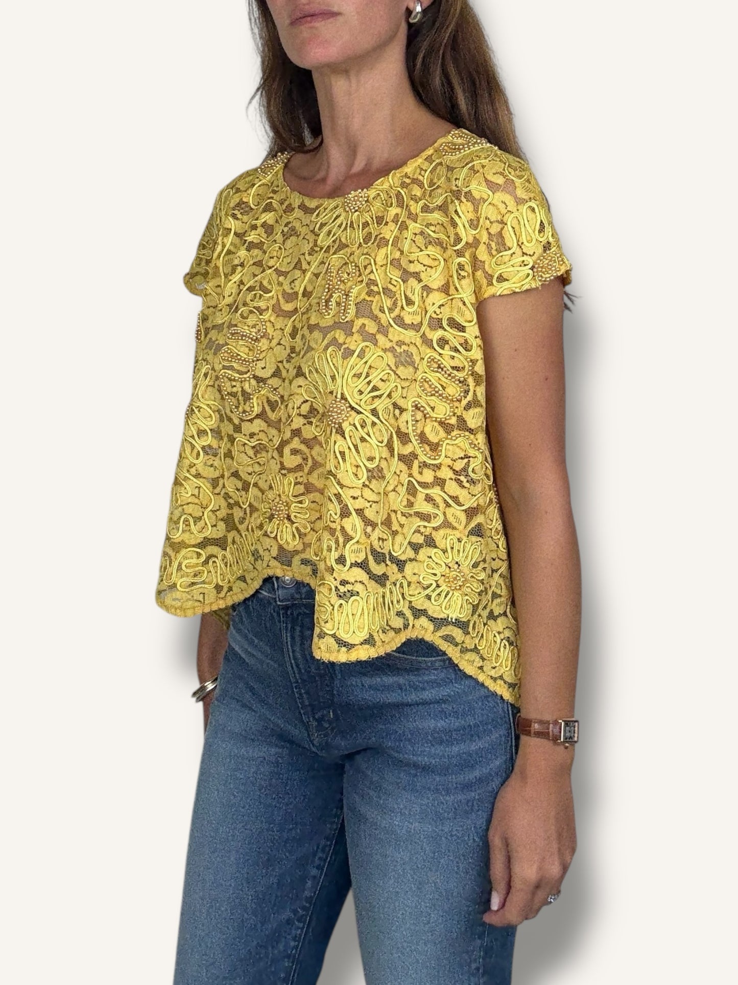 Yellow Lace Top