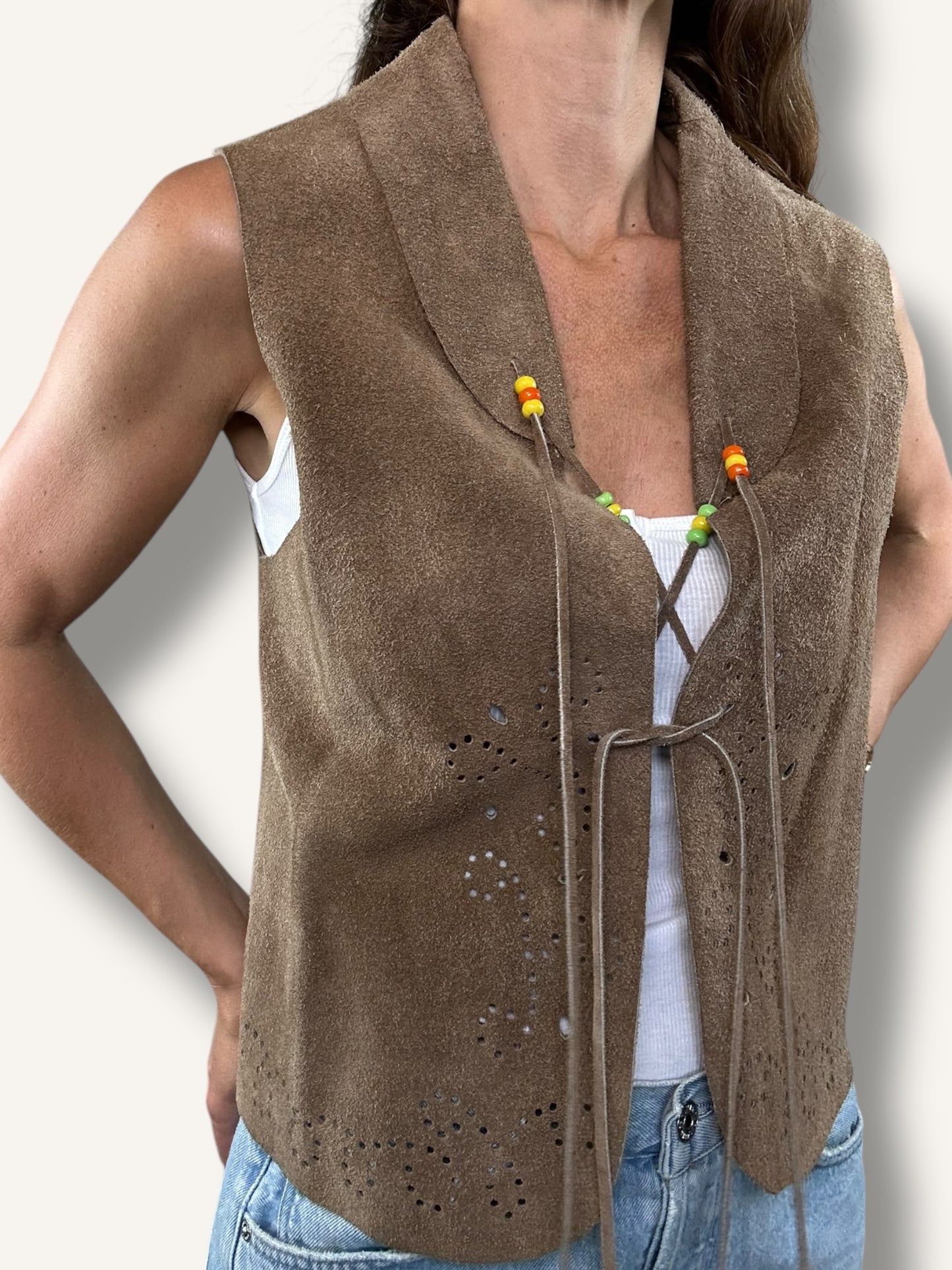 Western suede vest