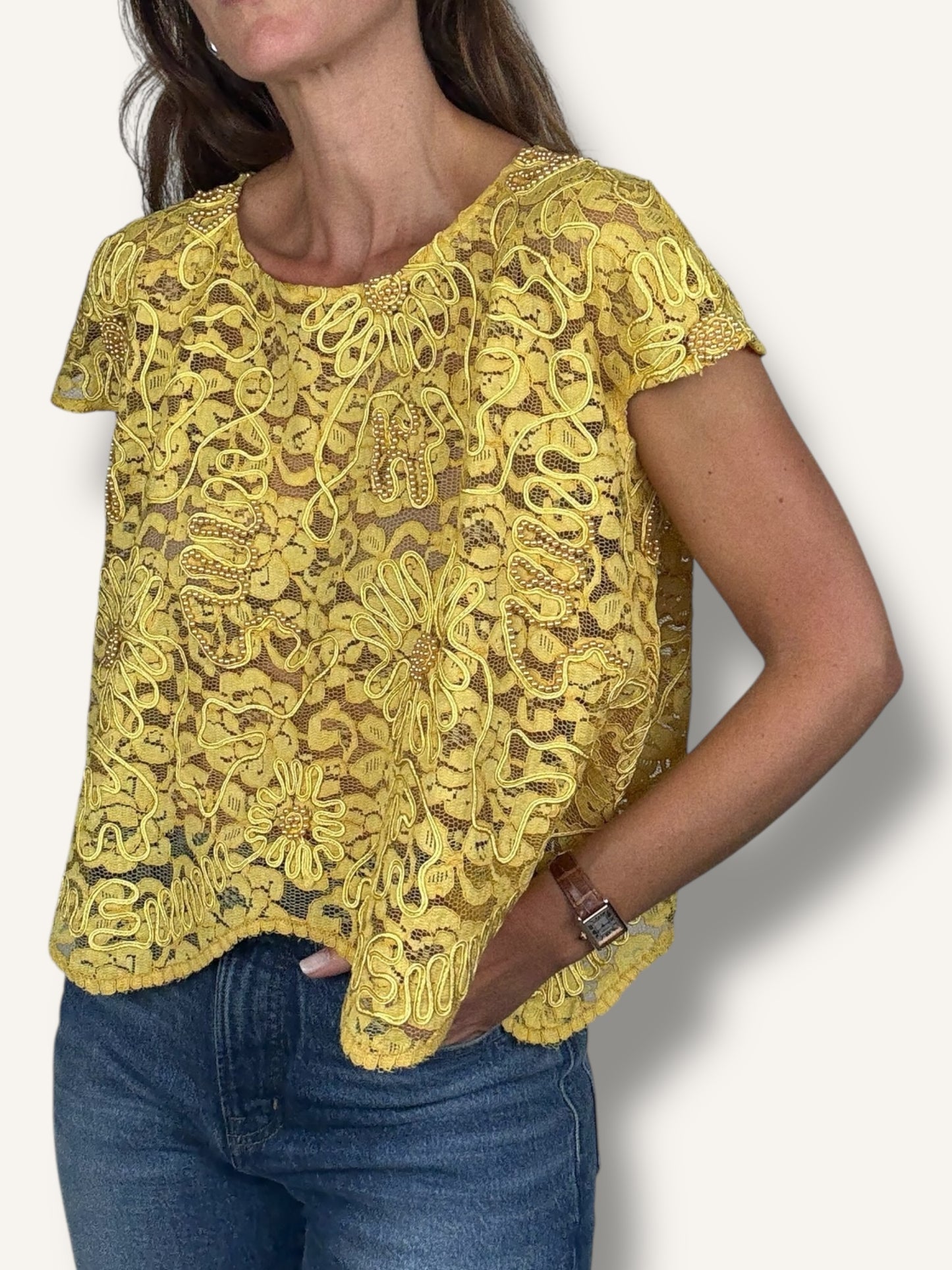 Yellow Lace Top