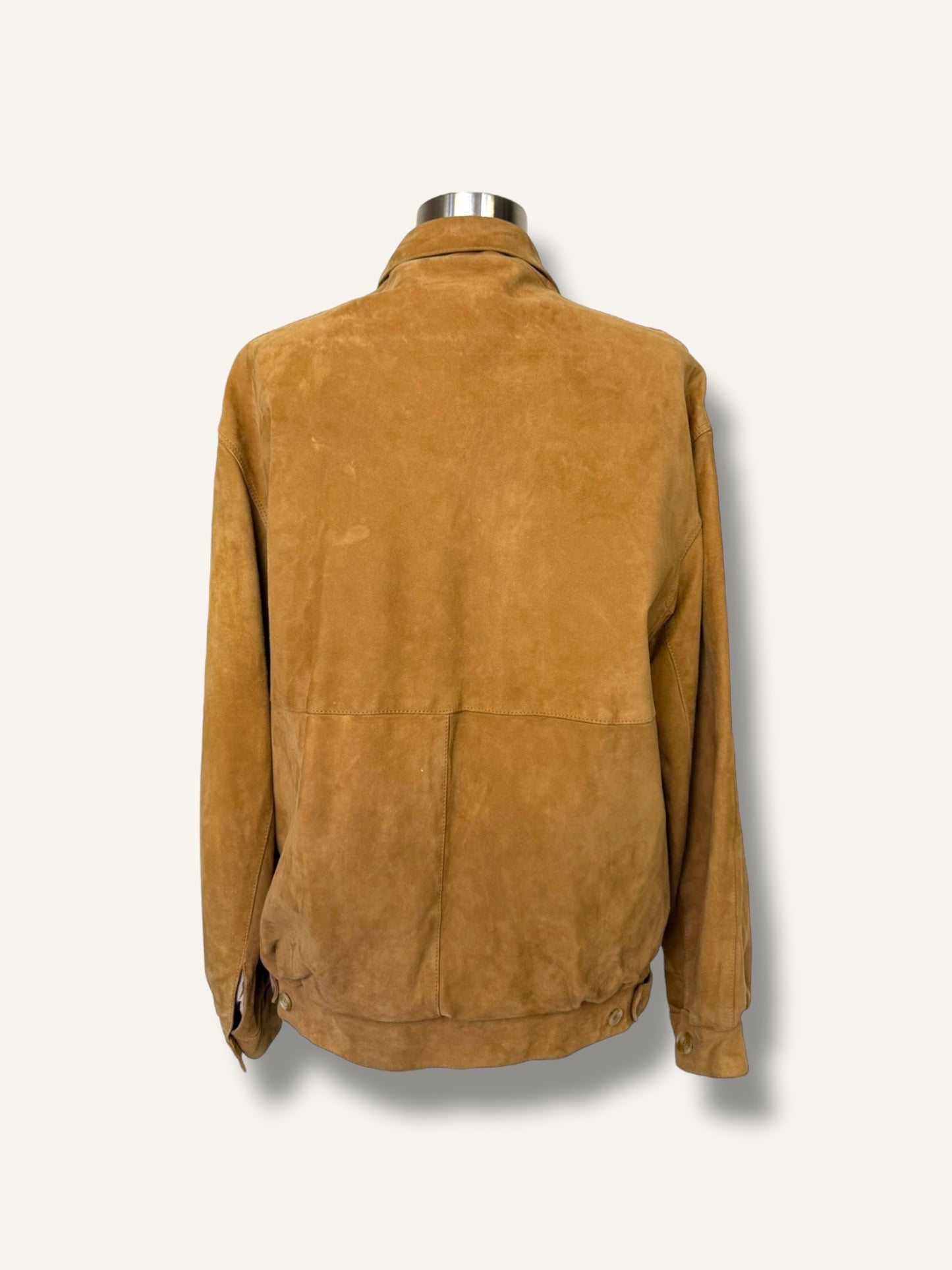 Tan Suede Bomber Jacket