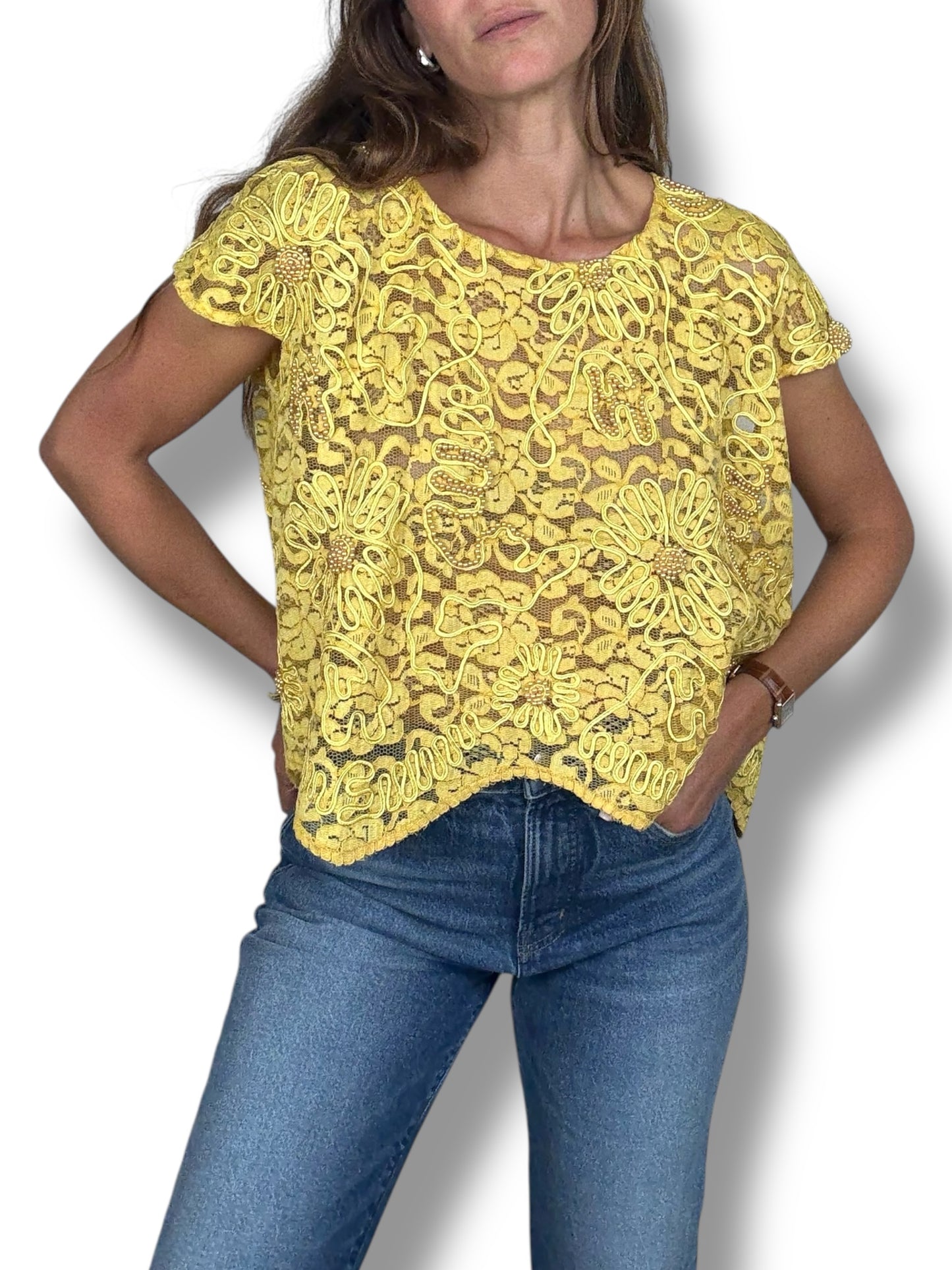 Yellow Lace Top