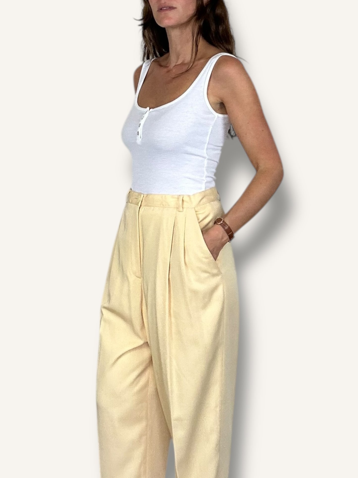 High waisted trousers