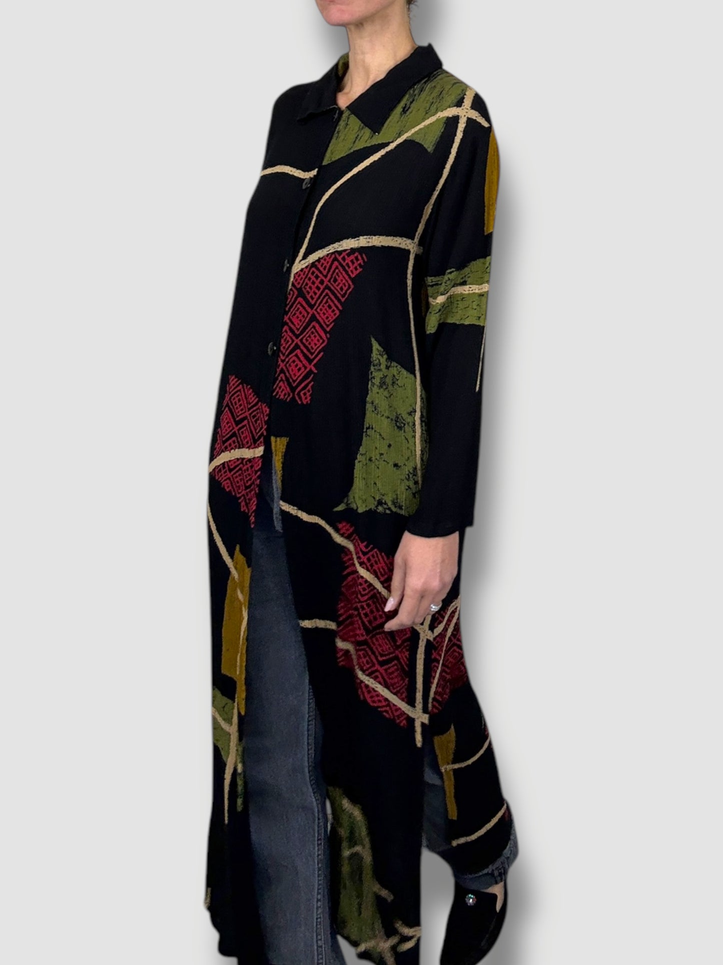 Printed Long Cardigan