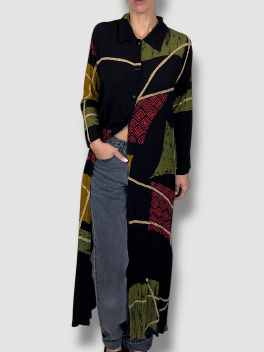 Printed Long Cardigan