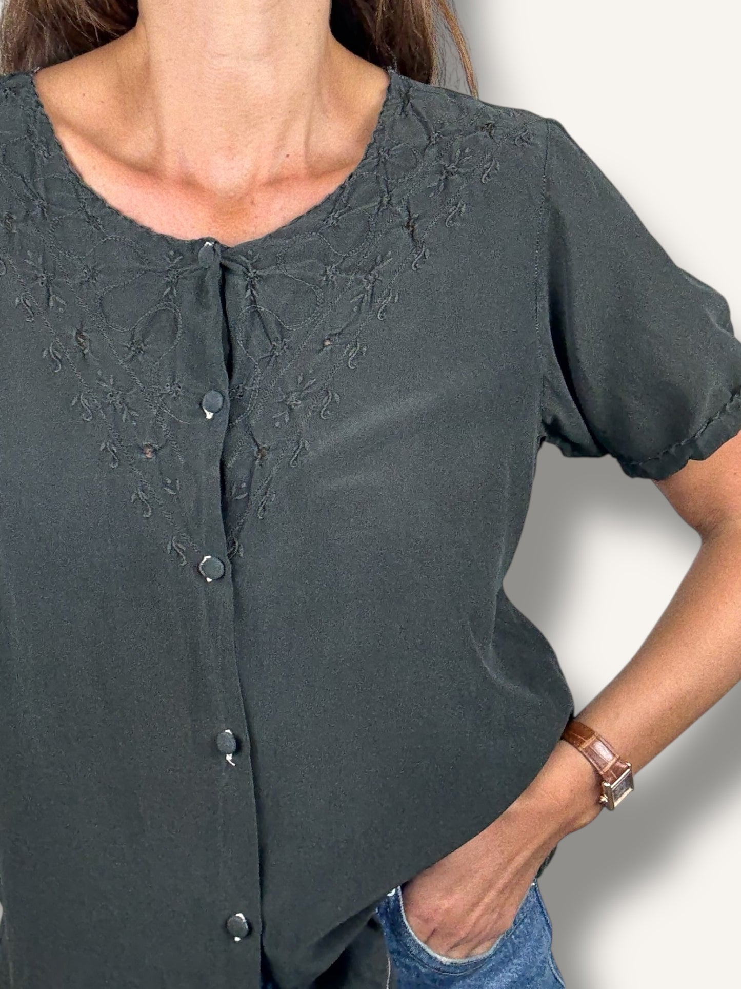 Vintage Black Blouse