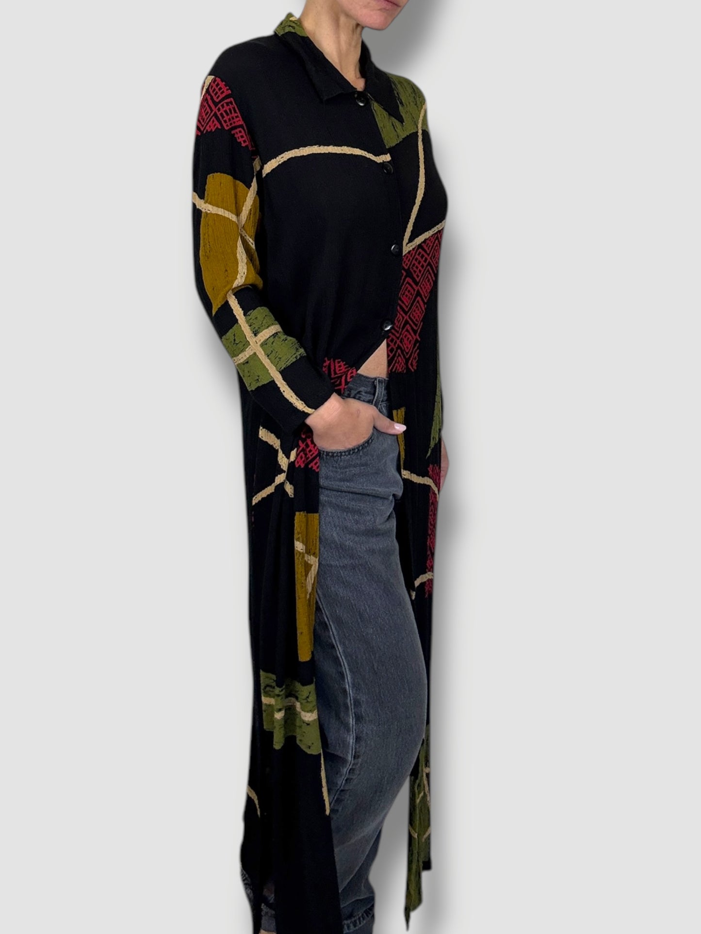 Printed Long Cardigan