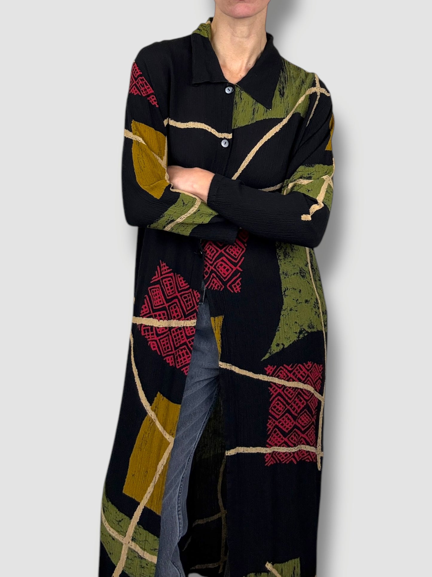Printed Long Cardigan