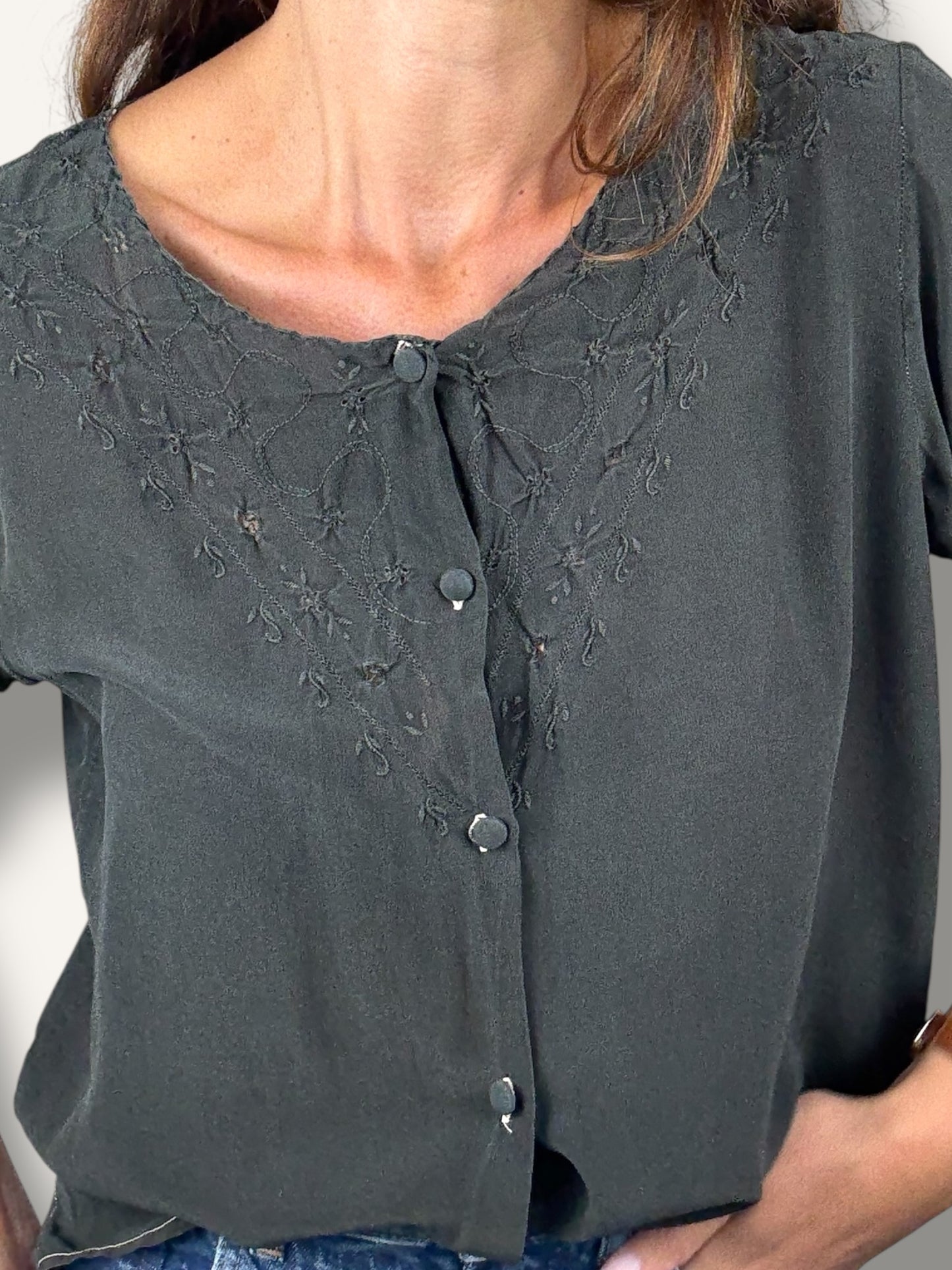 Vintage Black Blouse