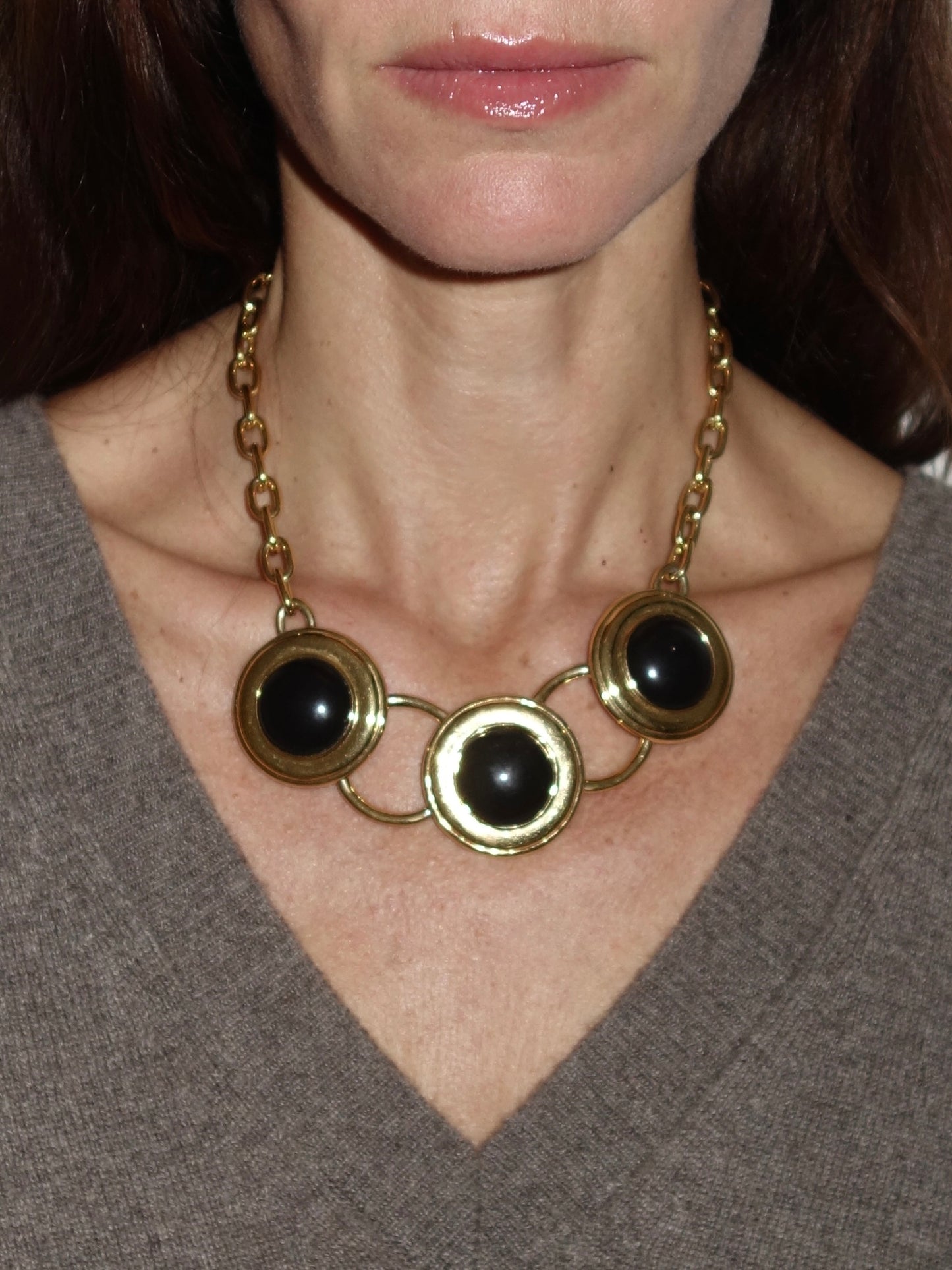 Triple Cabochons Necklace