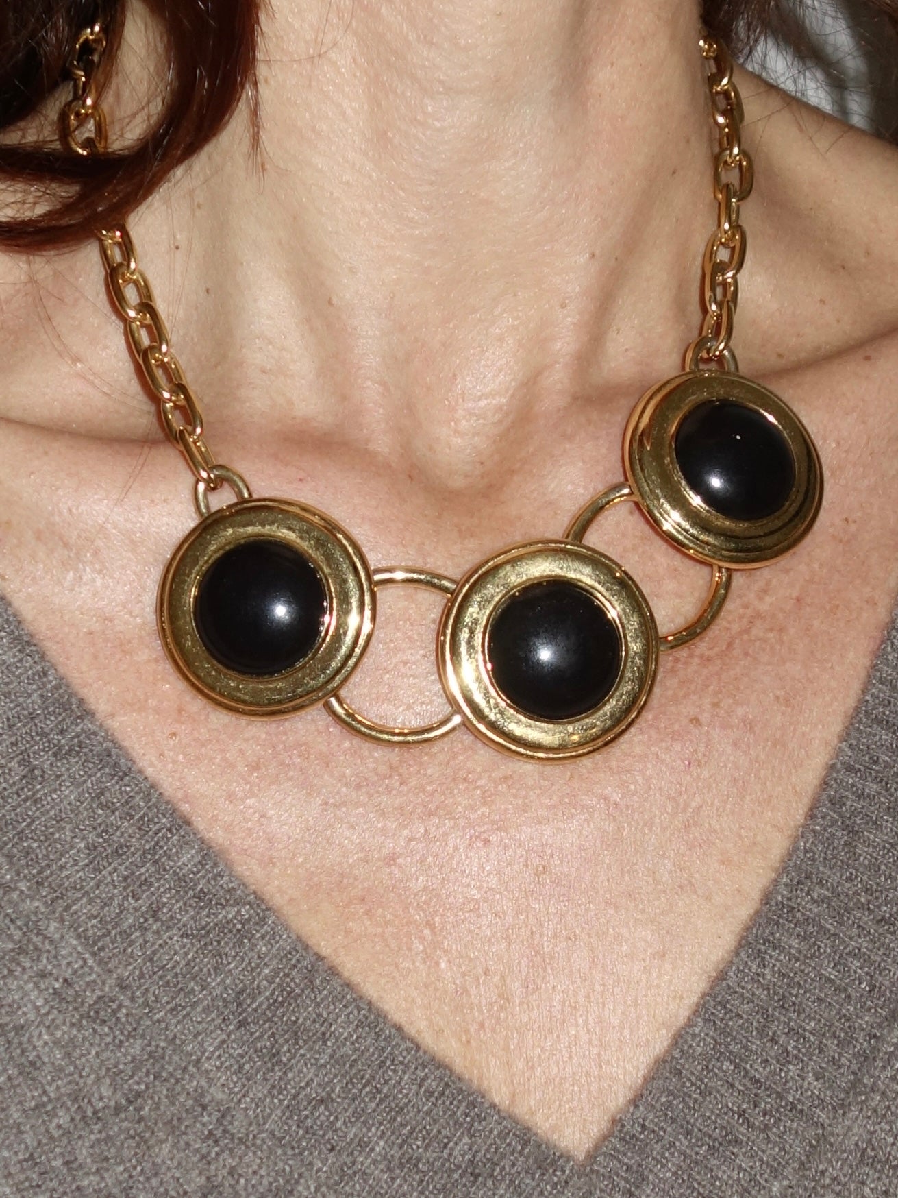 Triple Cabochons Necklace