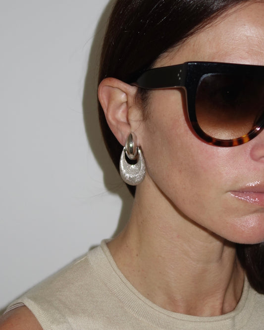 Silver Textured Earrings