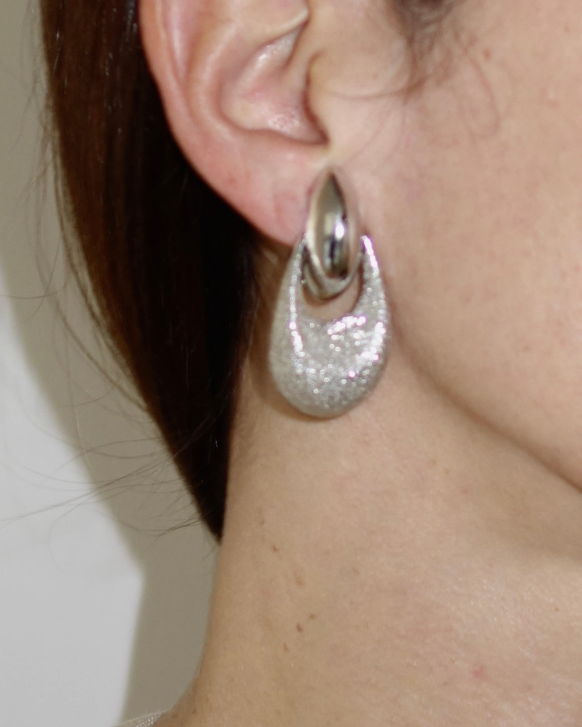 Silver Textured Earrings