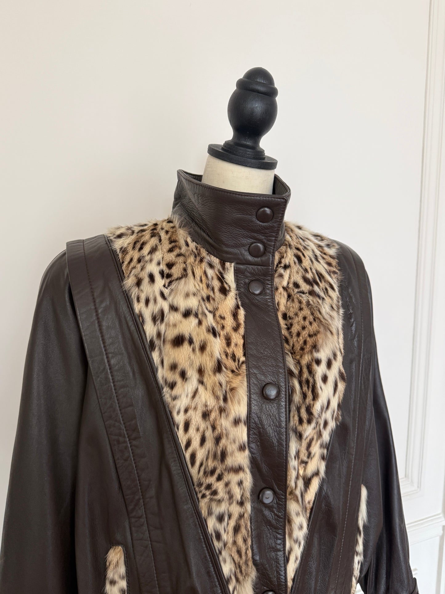Leo Fur and Leather Bomber Jacket