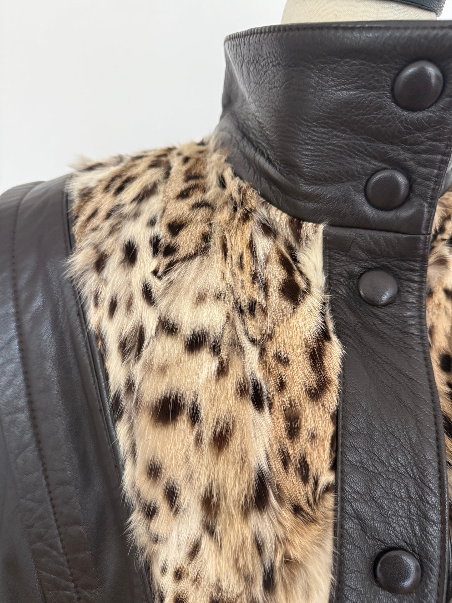 Leo Fur and Leather Bomber Jacket