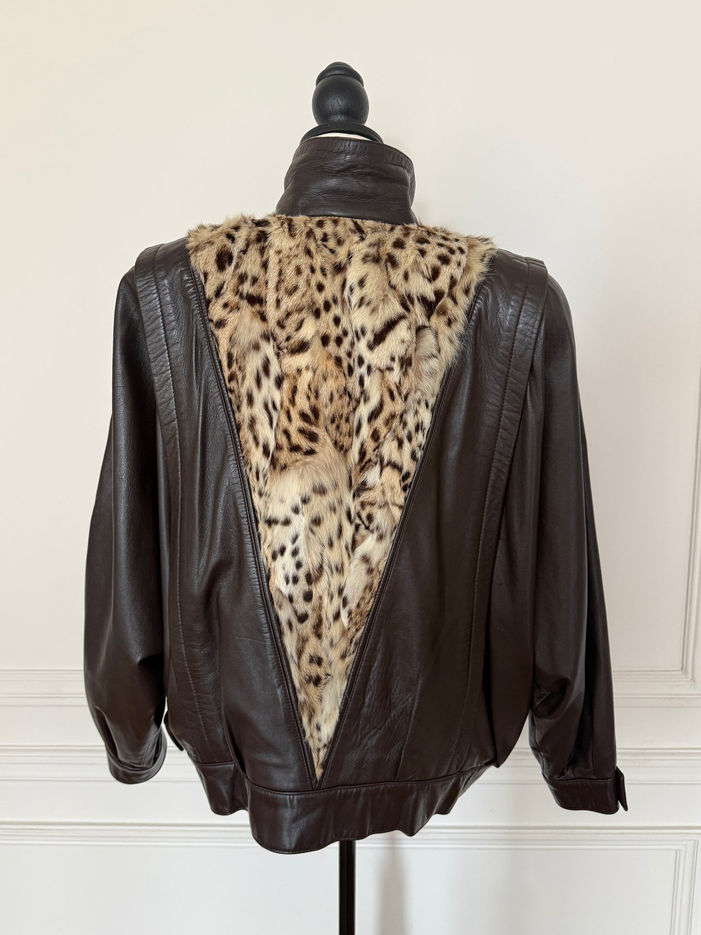 Leo Fur and Leather Bomber Jacket