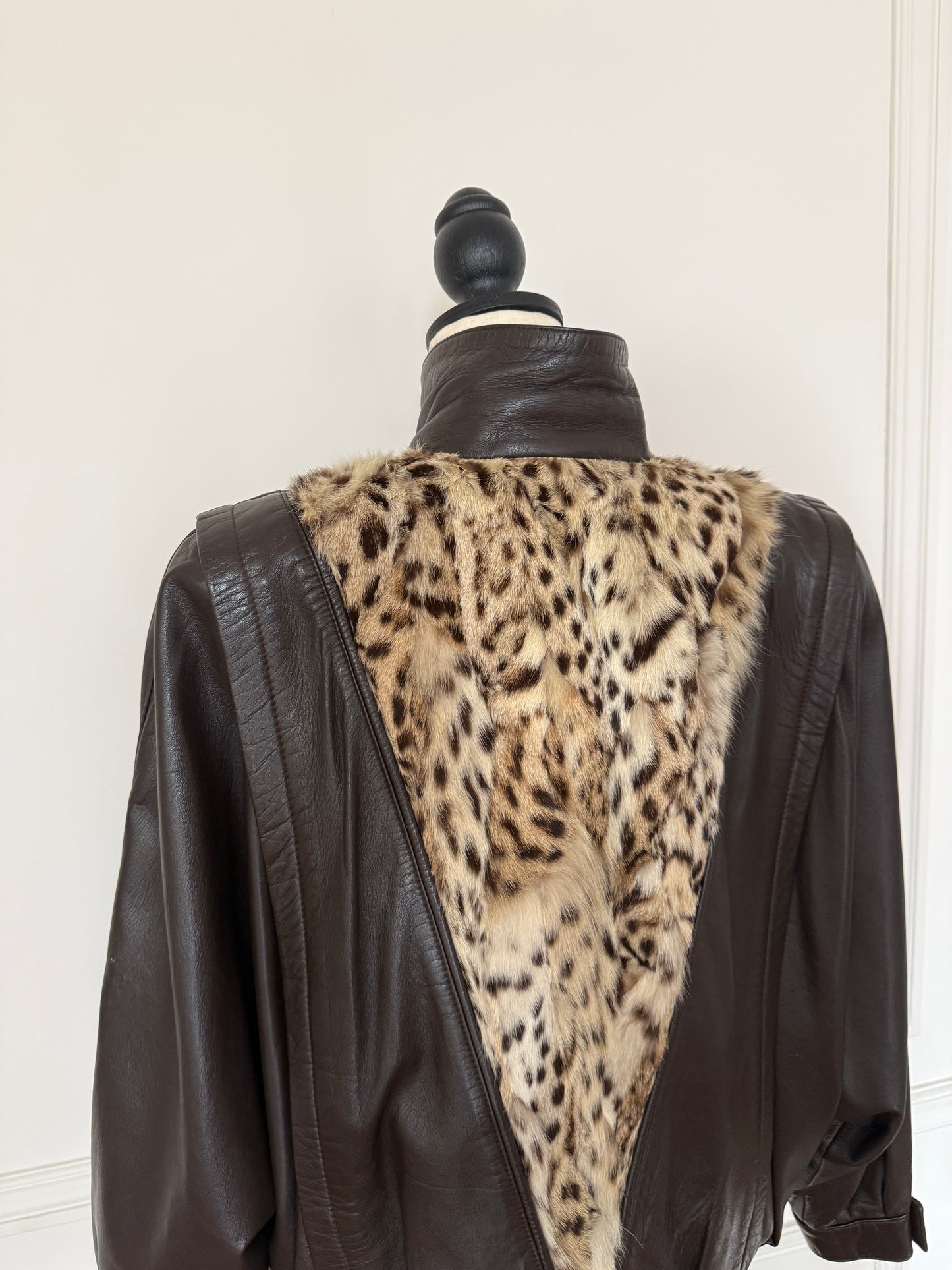Leo Fur and Leather Bomber Jacket