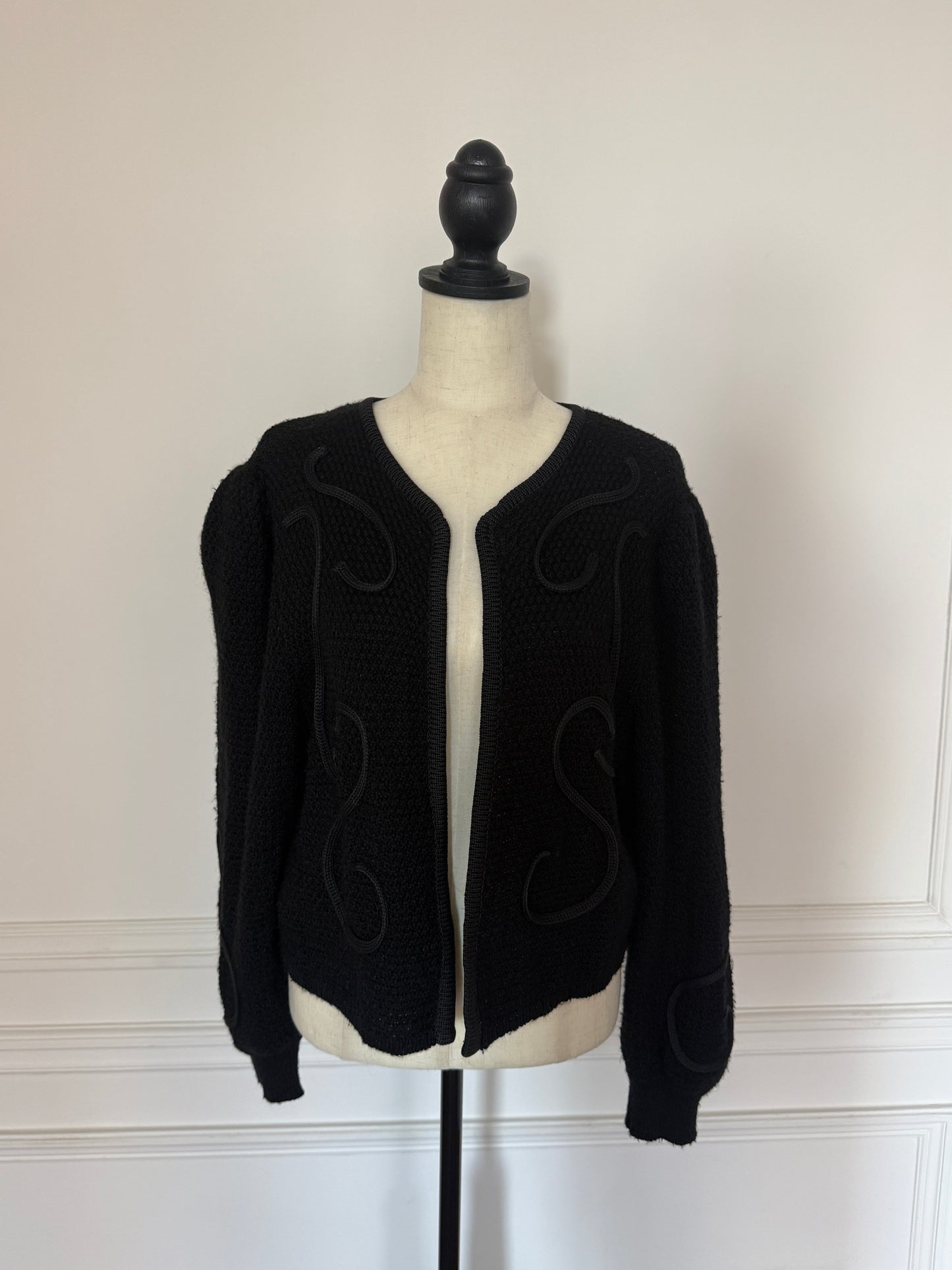 Black Soutache Knit Jacket