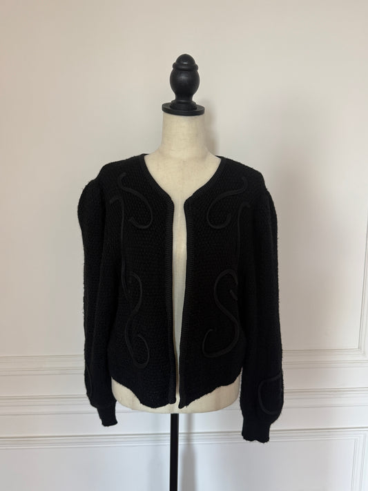 Black Soutache Knit Jacket