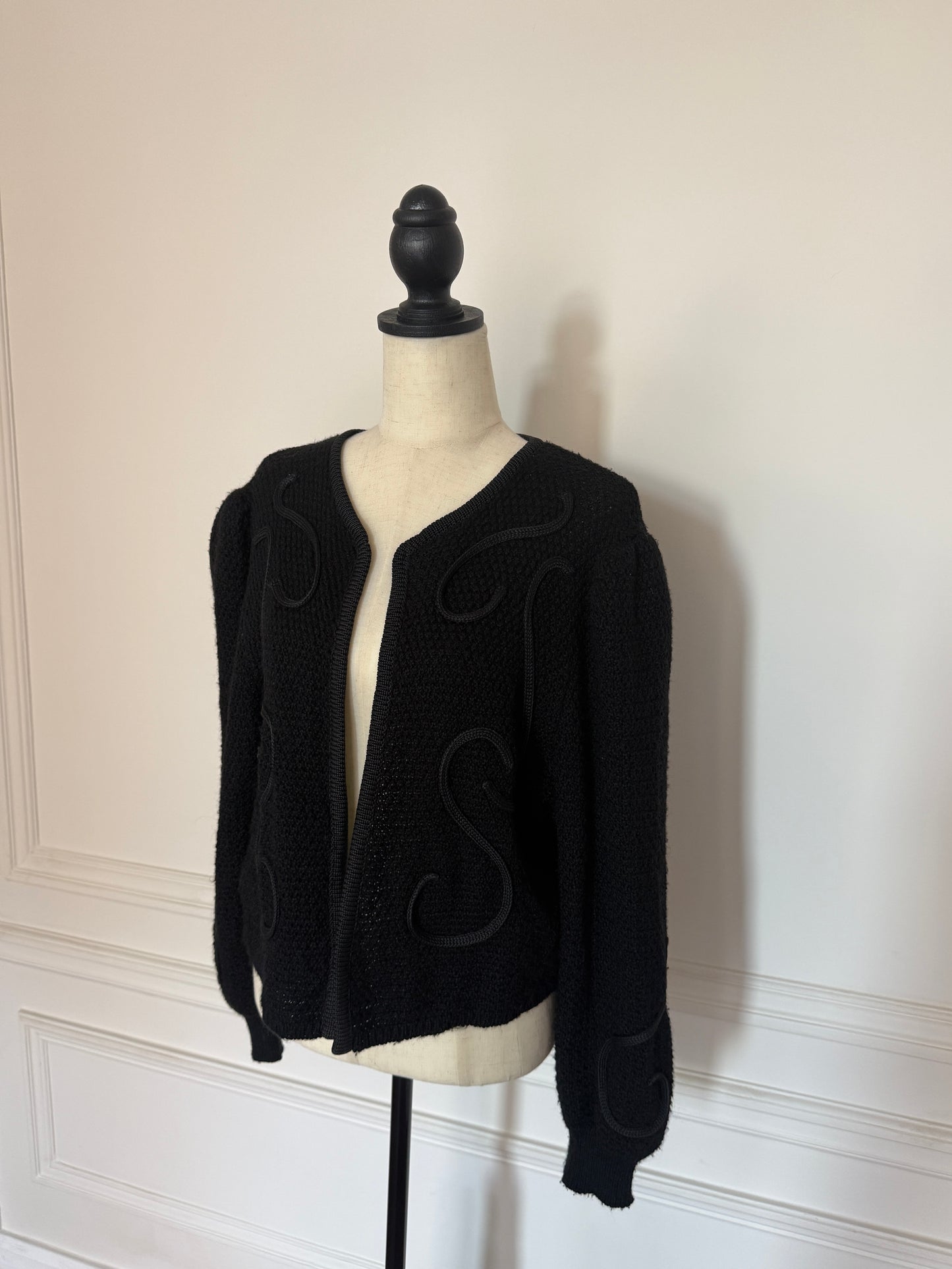 Black Soutache Knit Jacket