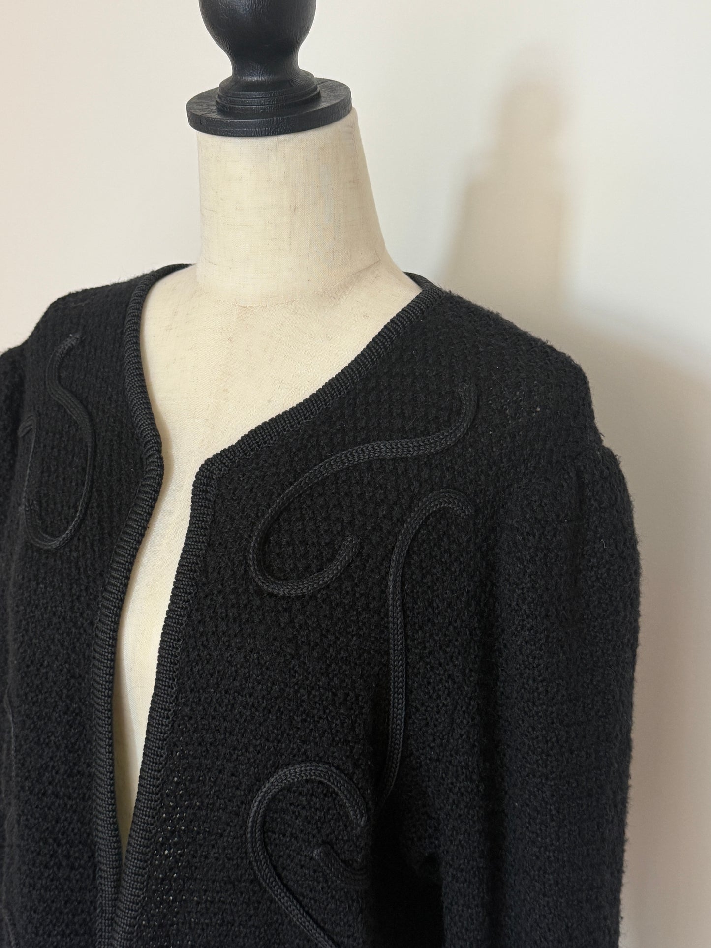 Black Soutache Knit Jacket