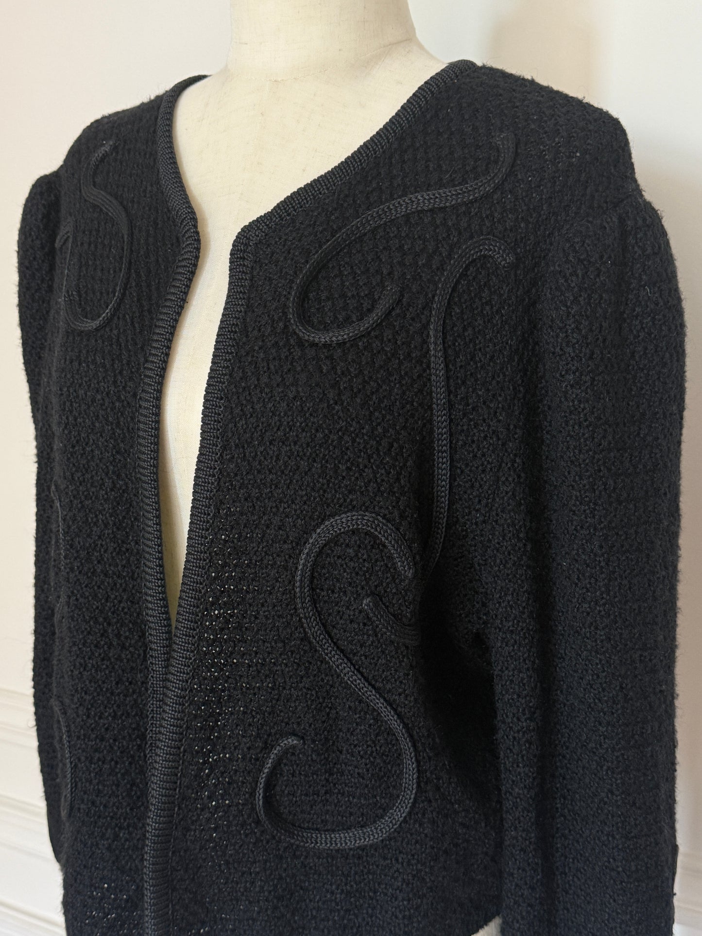 Black Soutache Knit Jacket