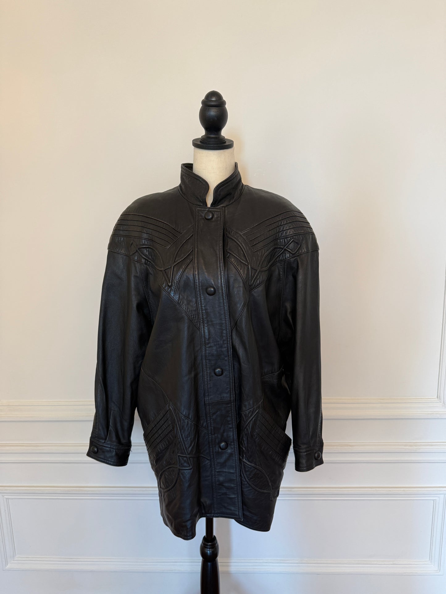 Western Leather Longline Jacket